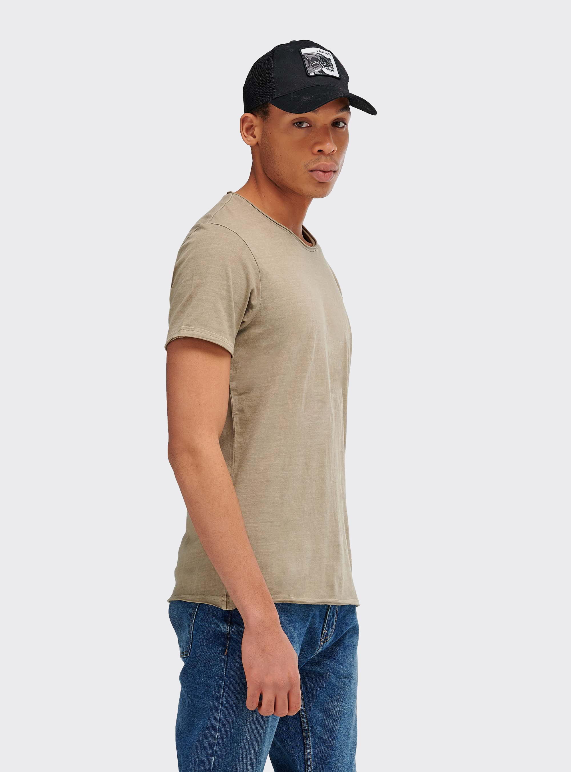 COLOR BLOCK T-SHIRT, BEIGE