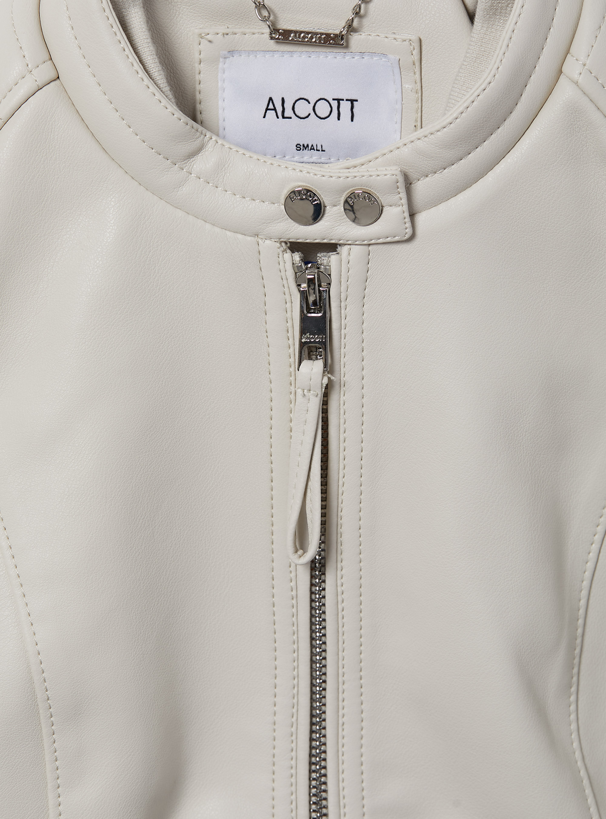 Bikerjacke mit Ledereffekt, WH1 OFF WHITE