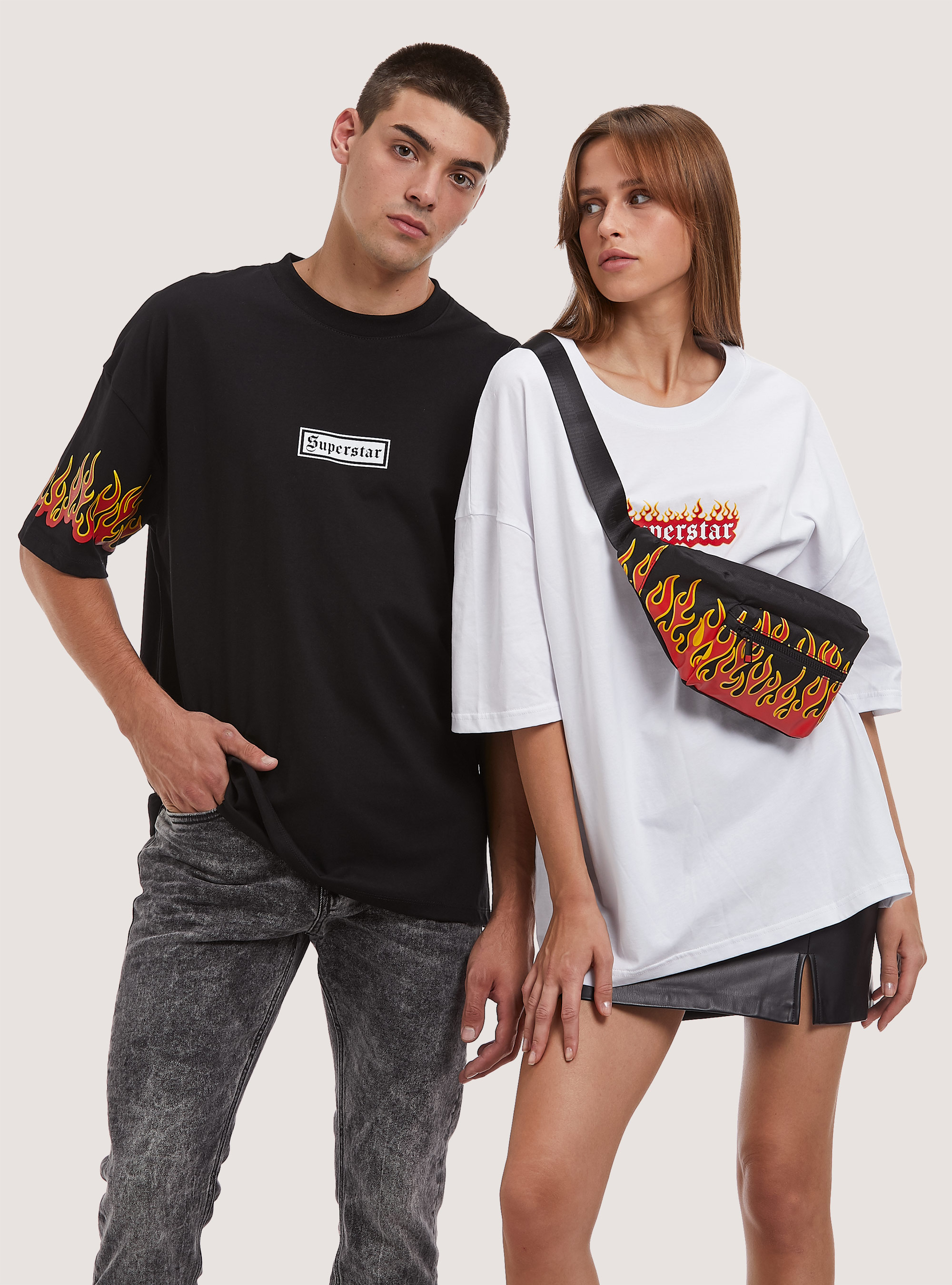T-shirt with Flames Collection print, WH2 WHITE