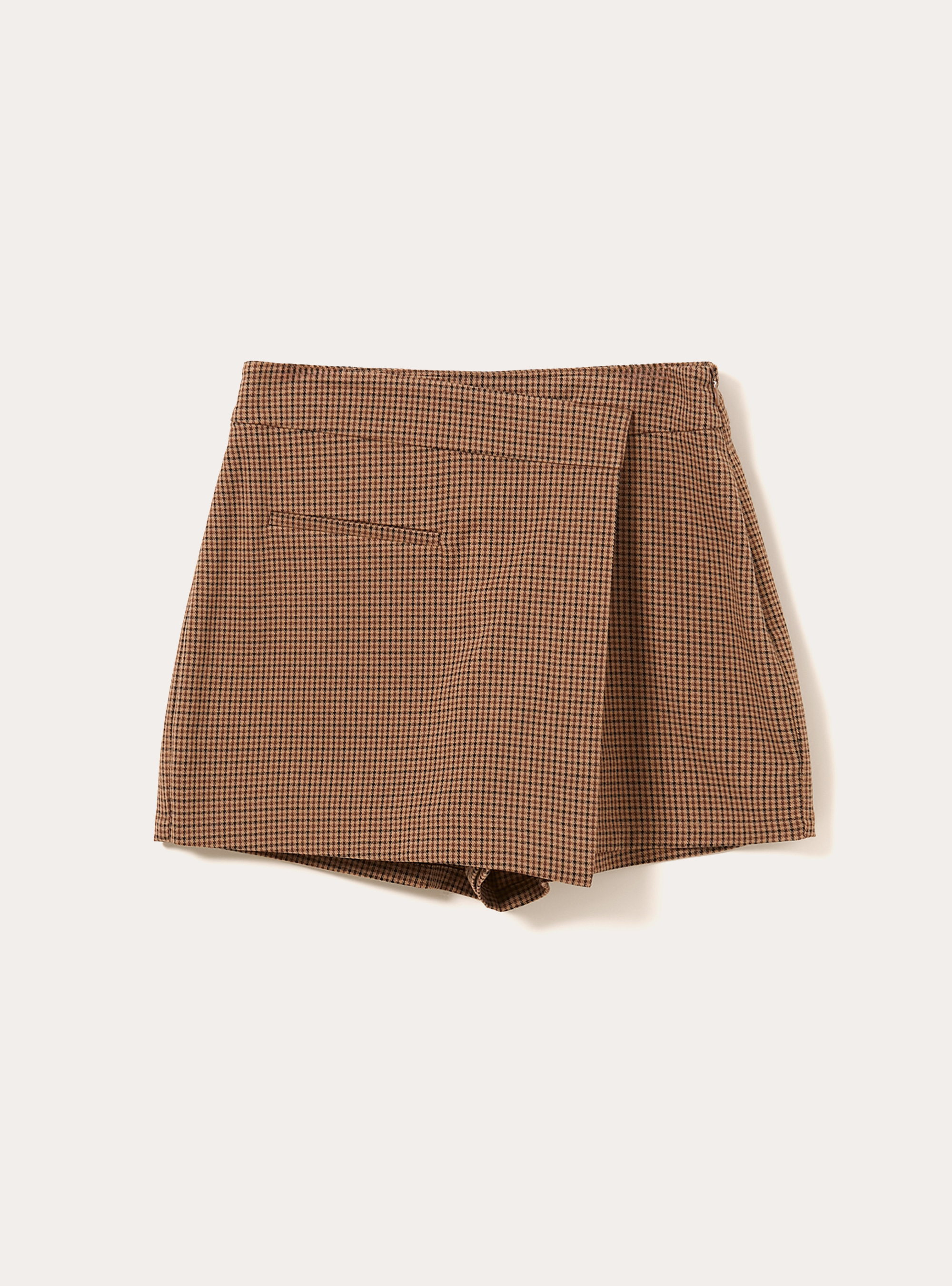 Falda pantalón cruzada estampada, BG1 BEIGE DARK