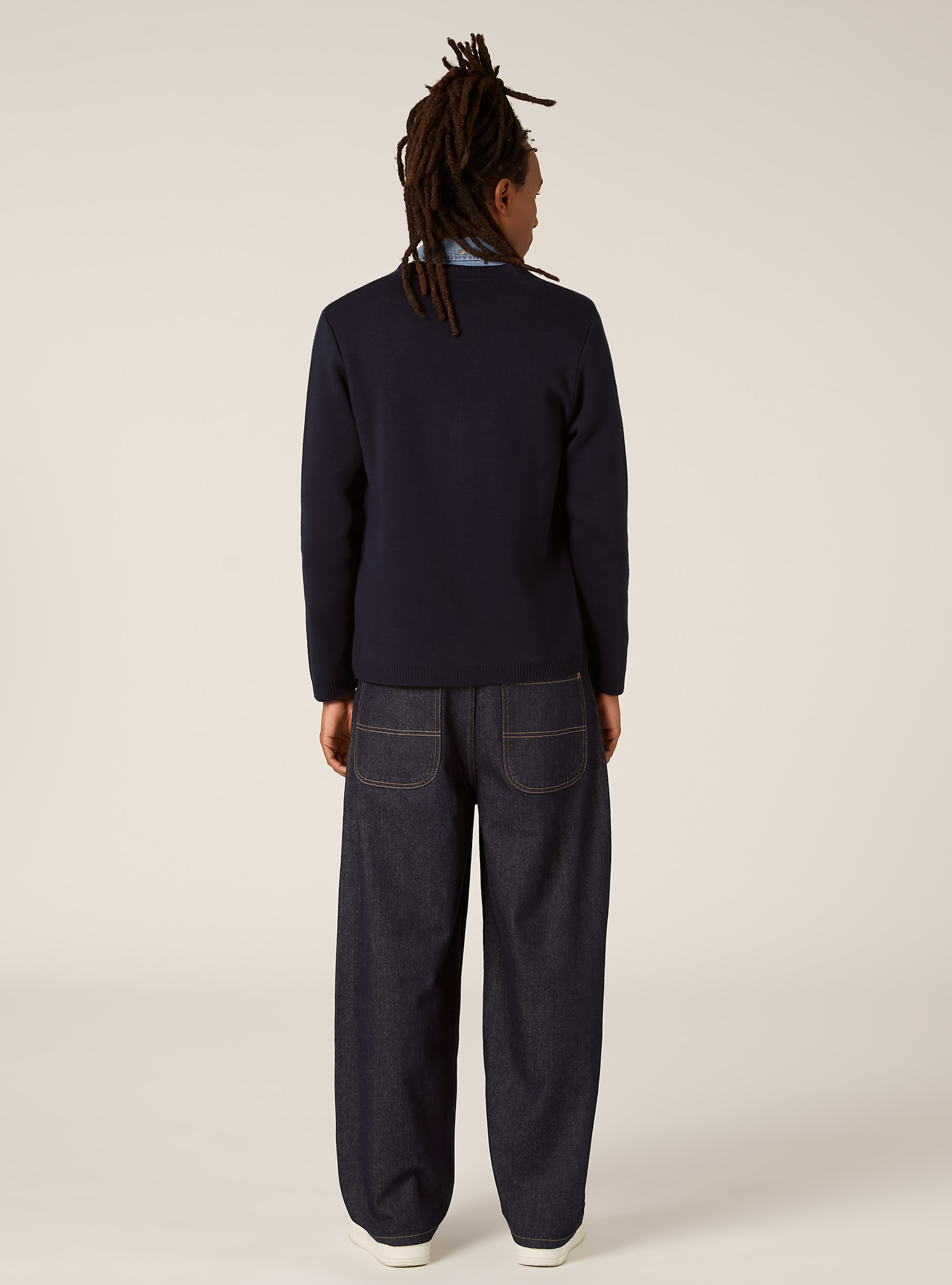 Knitted cardigan with V-neck, NA1 NAVY DARK