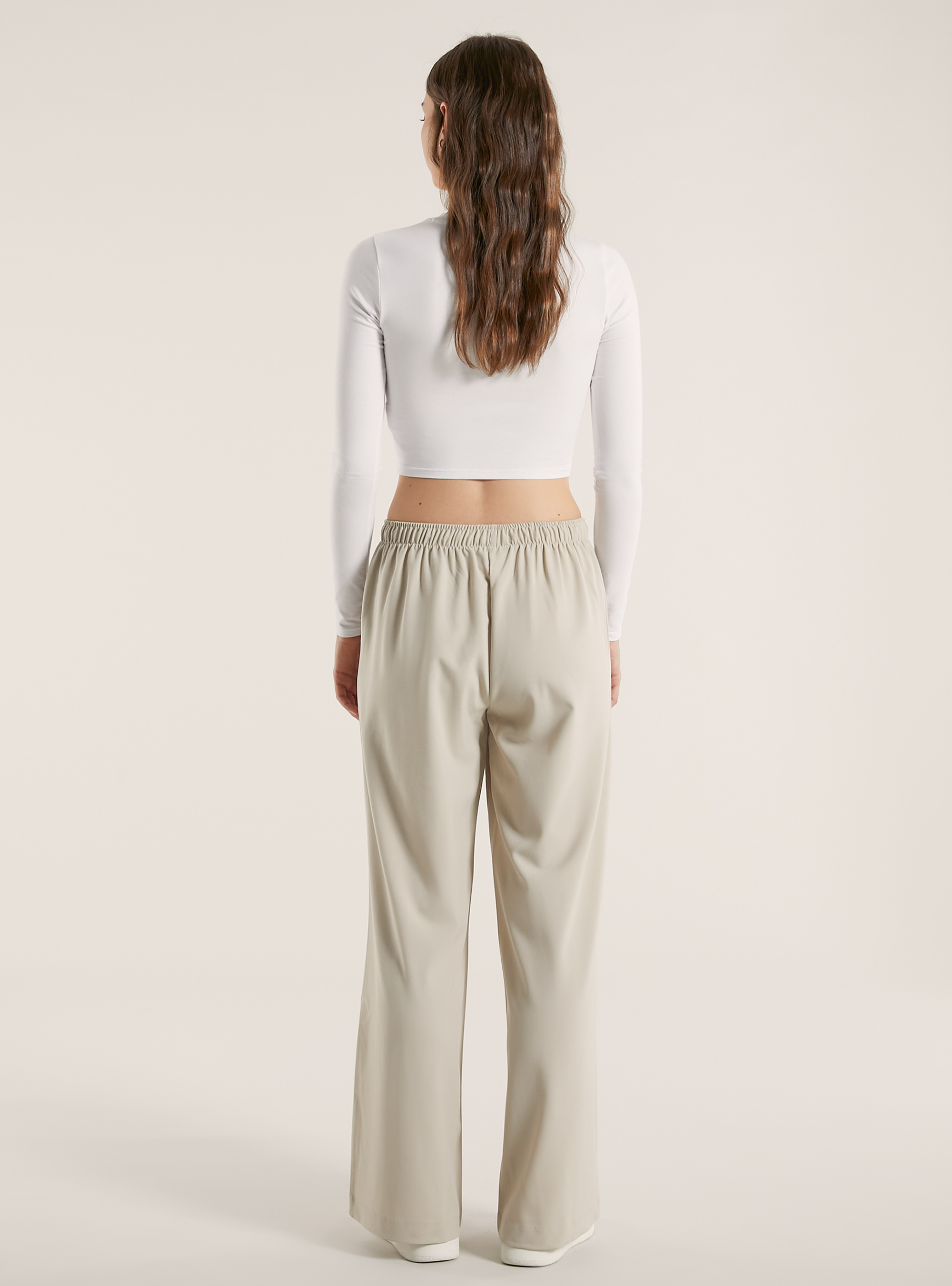 Pantalon élégant avec cordon de serrage, BG2 BEIGE MEDIUM