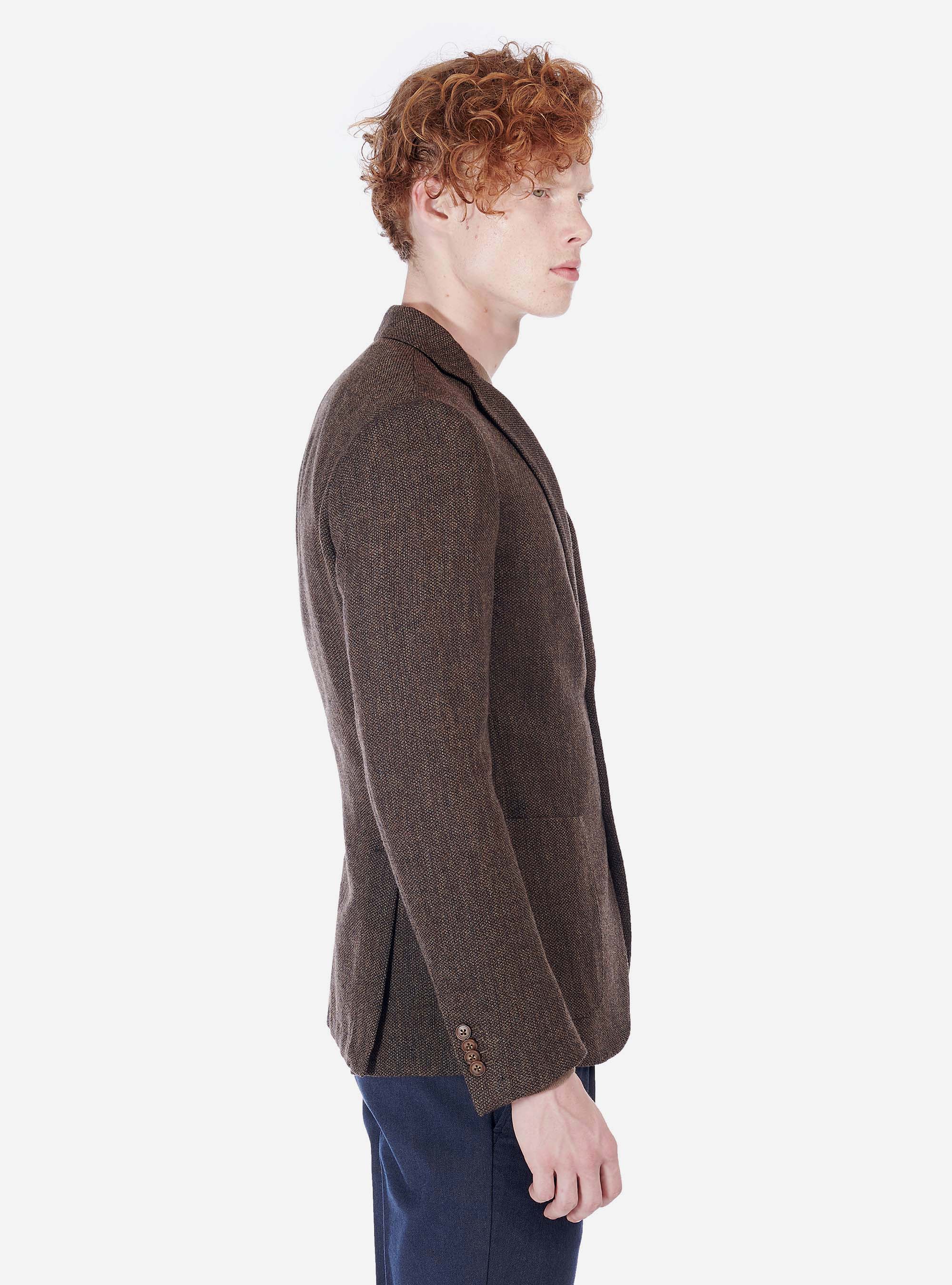 WOOL JACKET, DARK BROWN