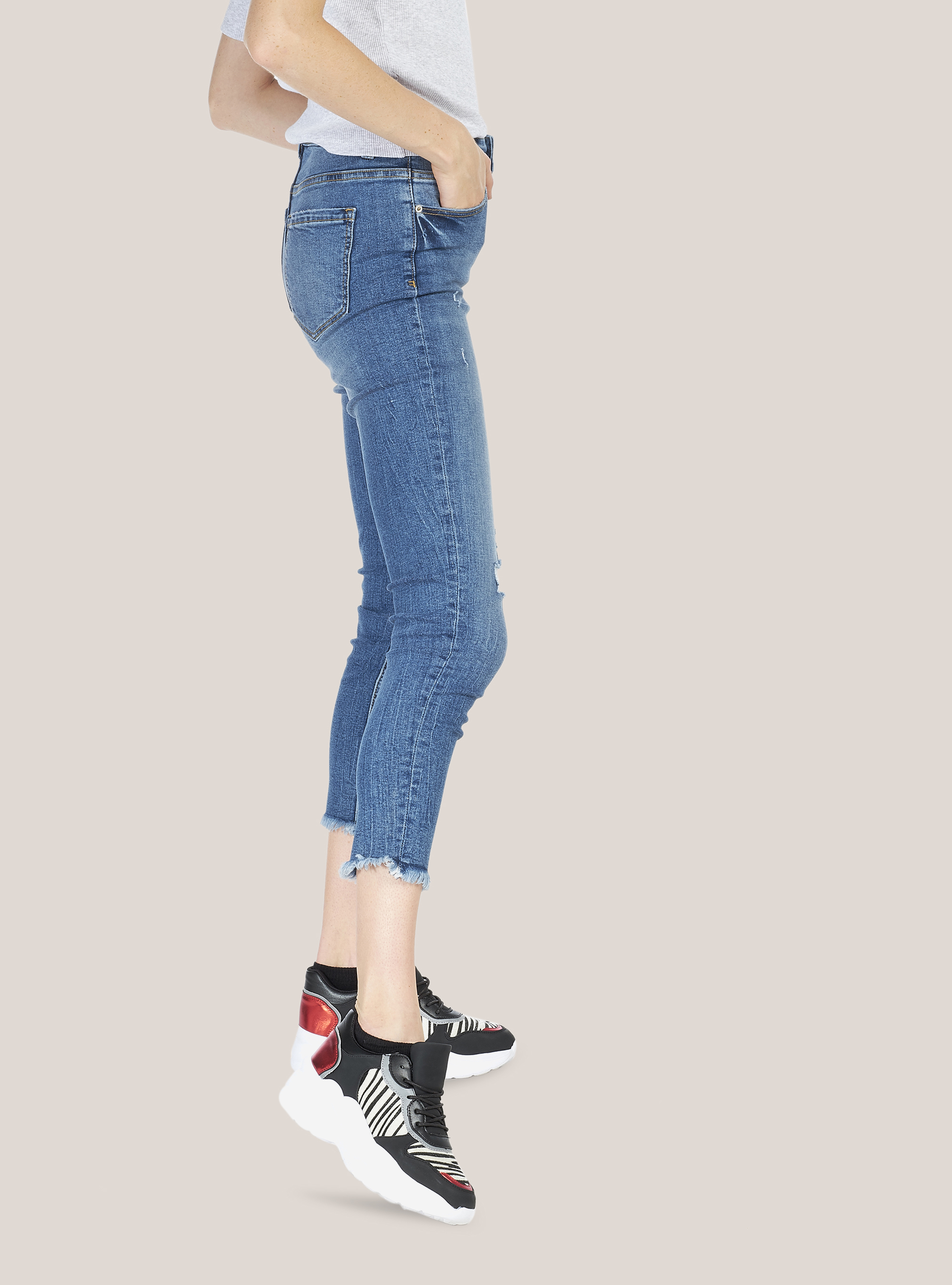 JEANS SKINNY HIGH WAIST, AZURE
