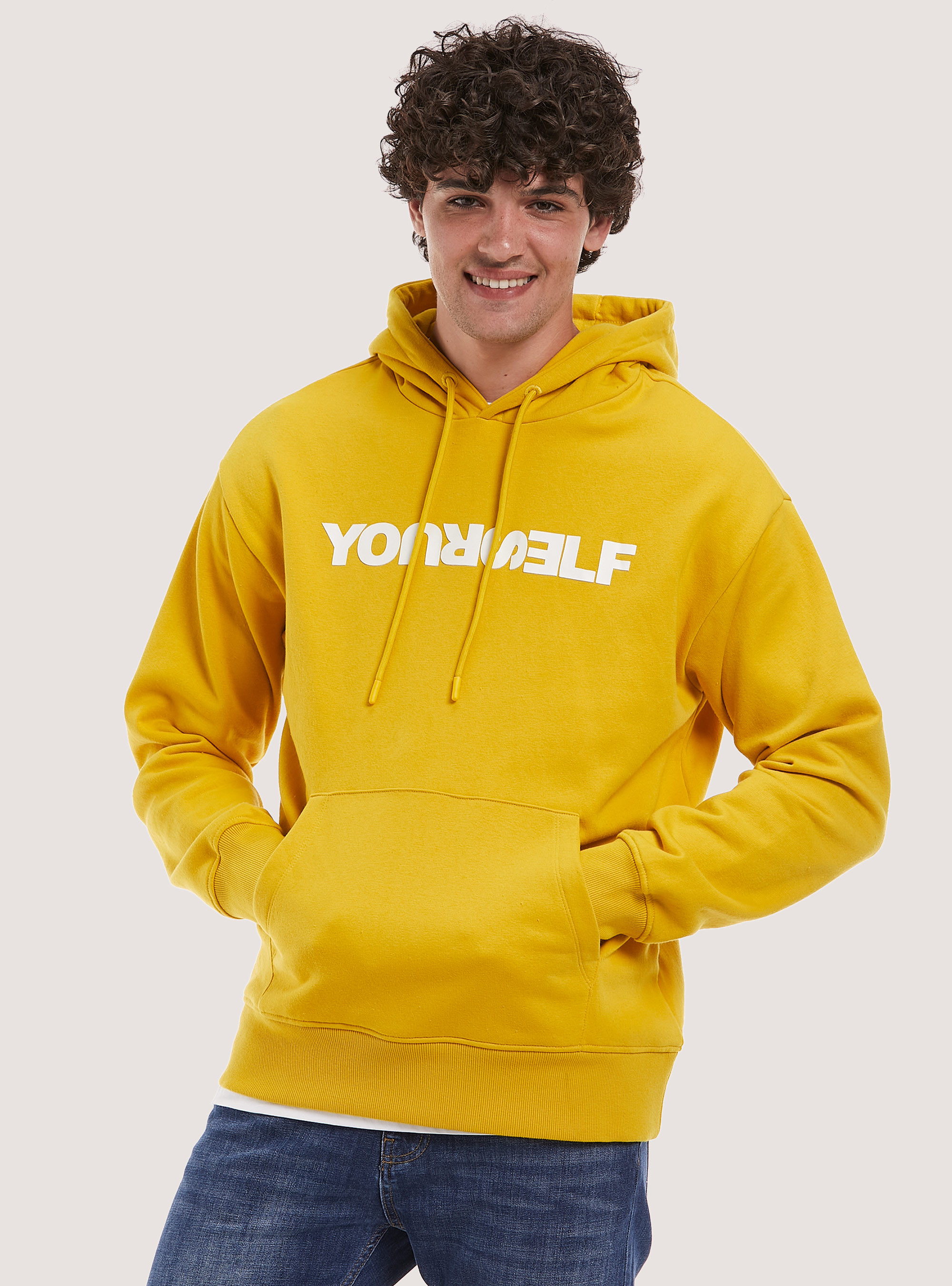 Sudadera con estampado y capucha, YE3 YELLOW LIGHT