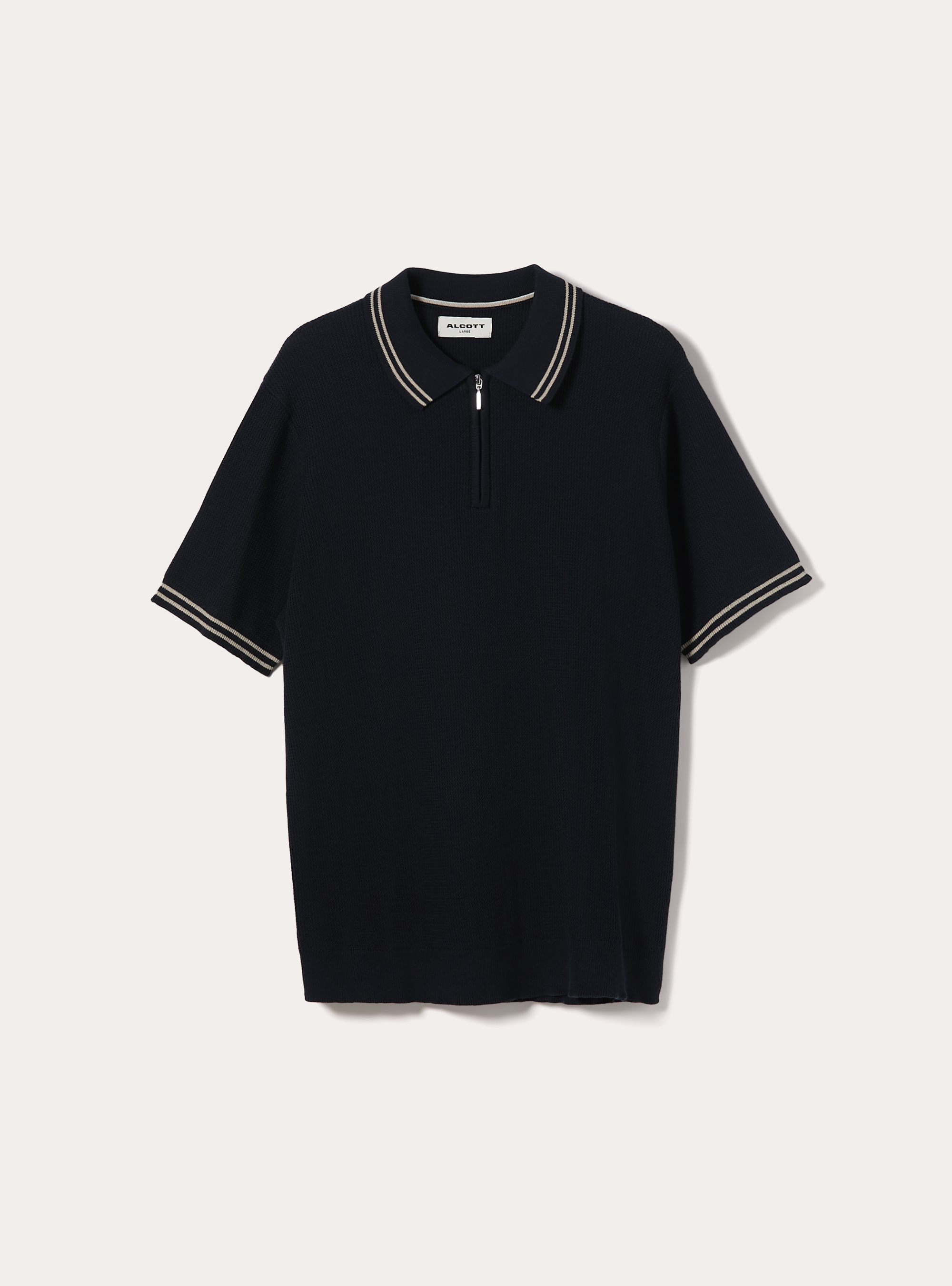 Polo in maglia con mezza zip, NAVY SCURO