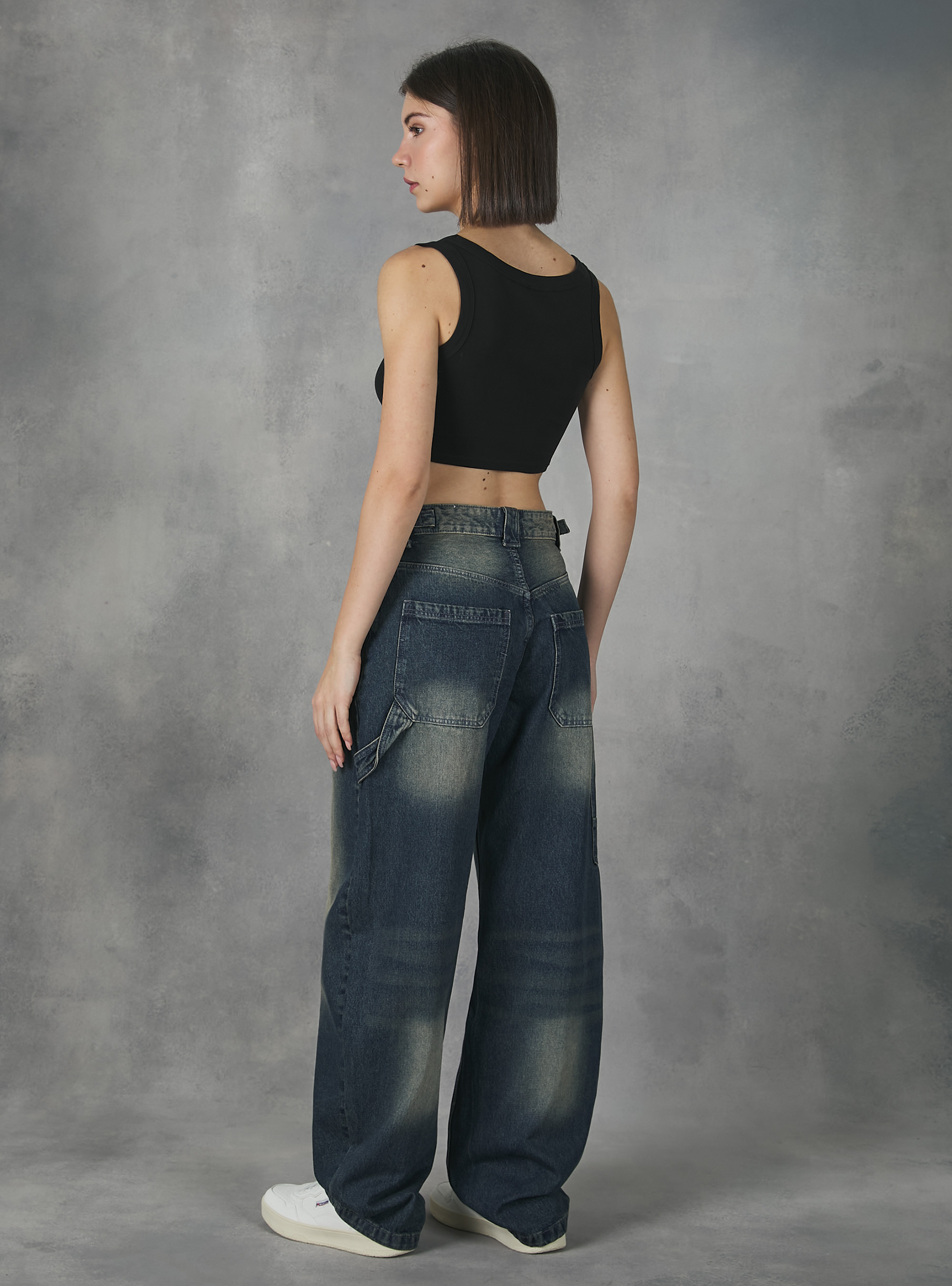 Baggy fit carpenter jeans, D001 DEEP BLUE