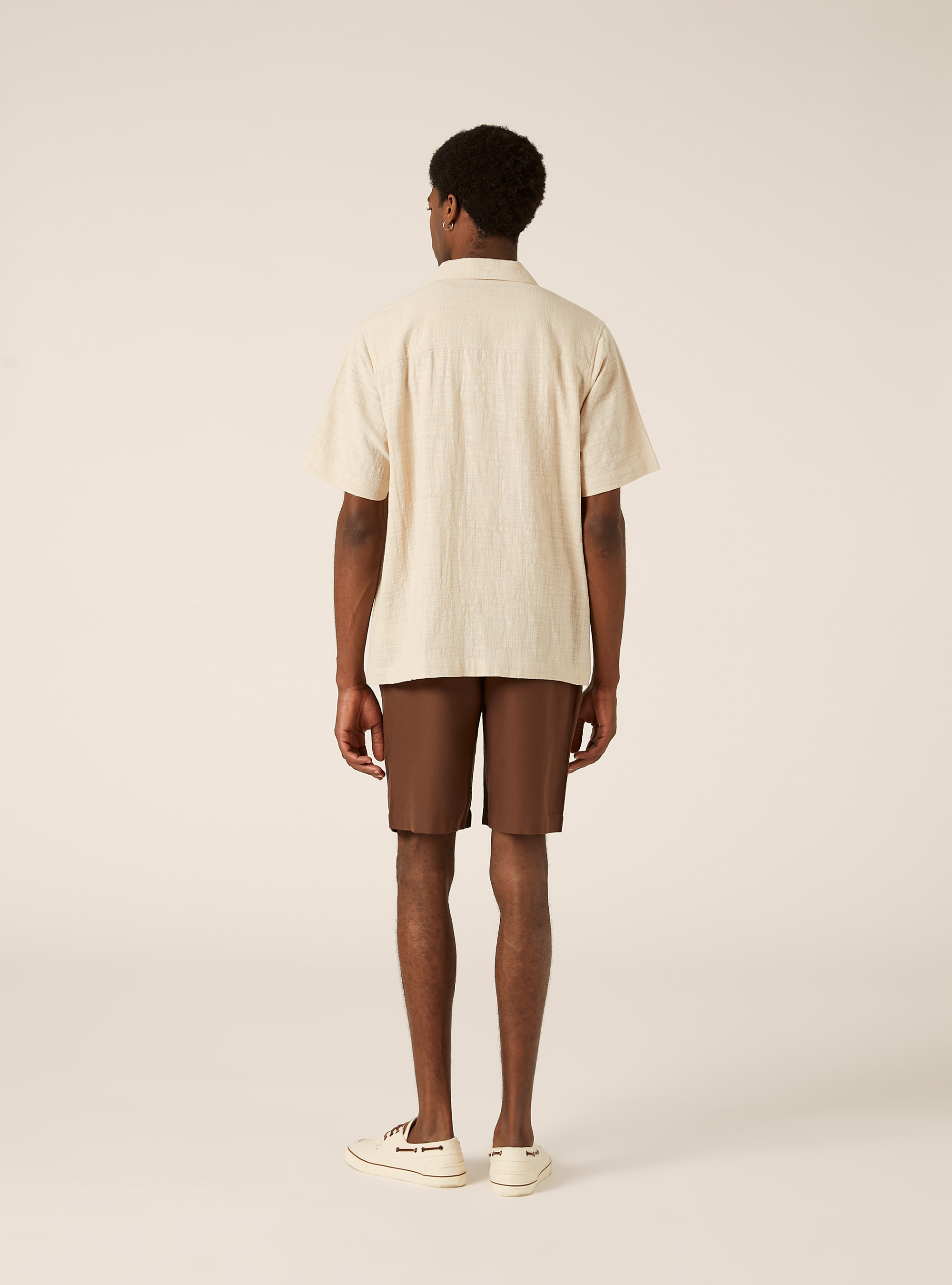 Chemise en coton &agrave; manches courtes, BG3 BEIGE LIGHT