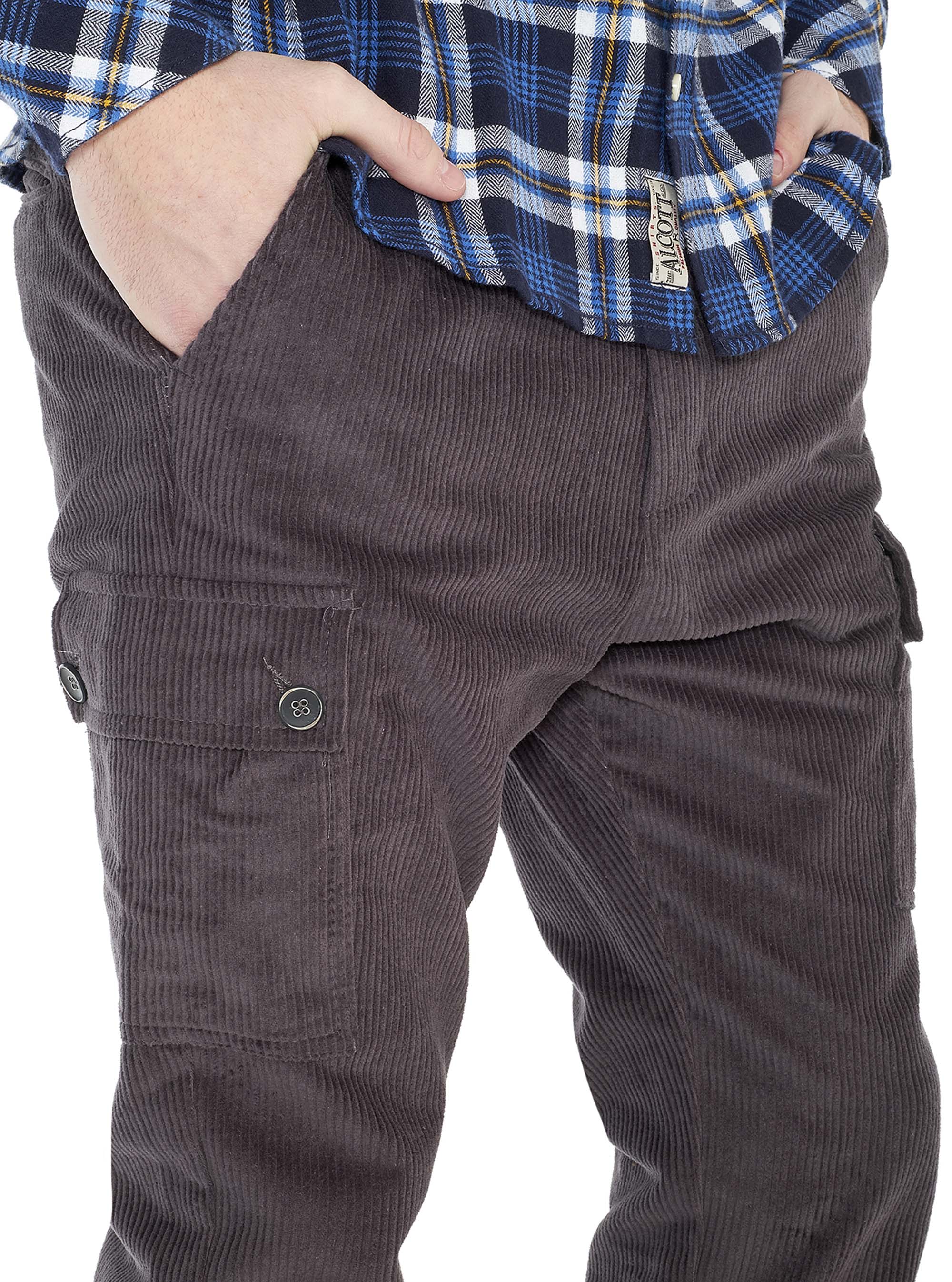 Velvet cargo trousers, GREY