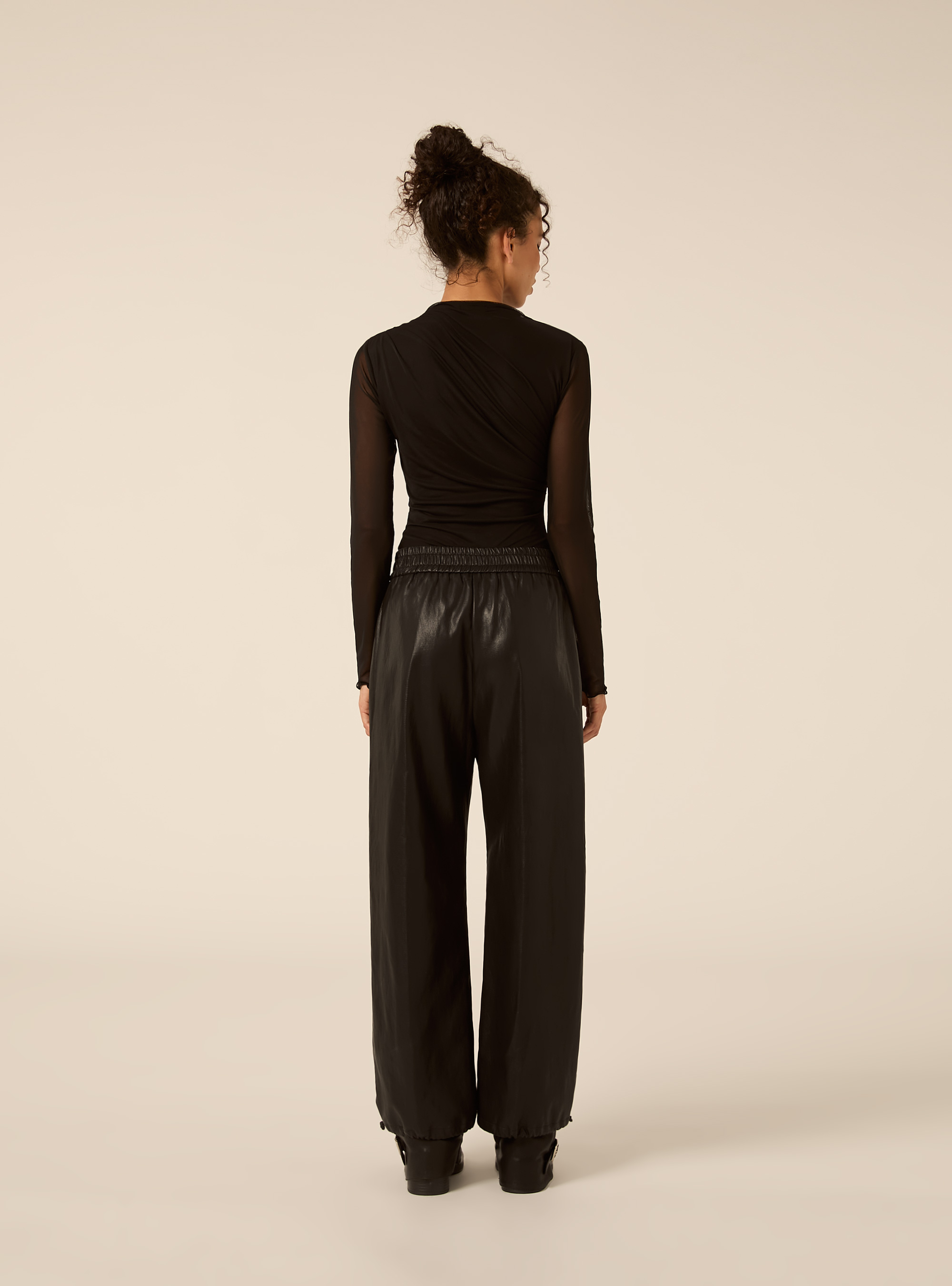 Body in tulle con arriccio, BK1 BLACK