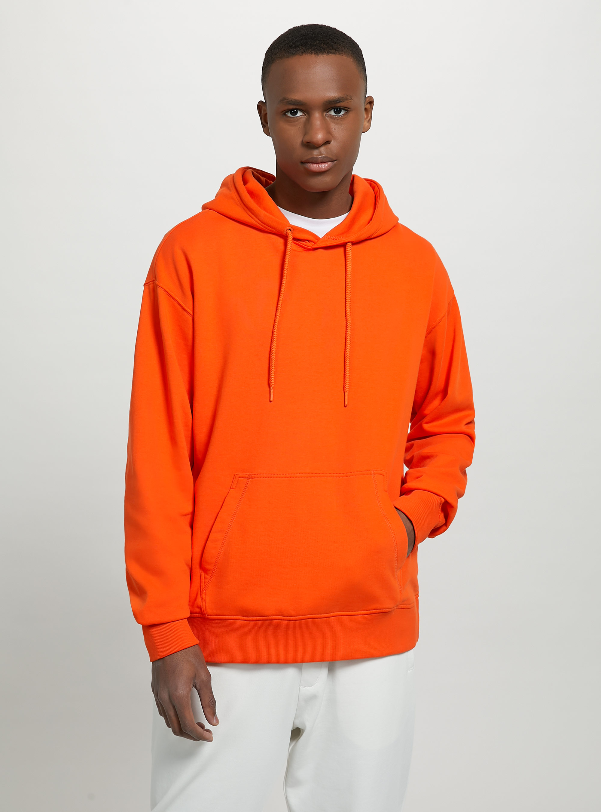Sweatshirt with hood and pouch pocket, OR1 ORANGE DARK