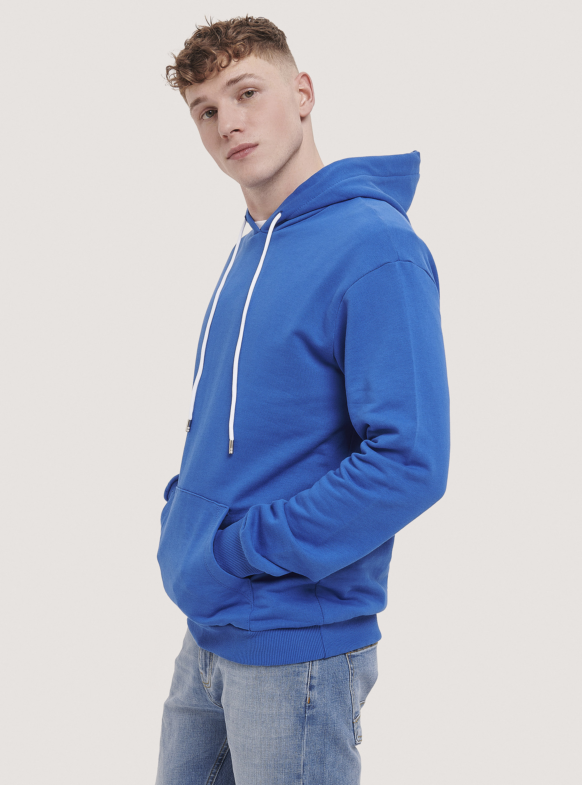 Sudadera b&aacute;sica de algod&oacute;n con capucha, RY3 LIGHT ROYALE