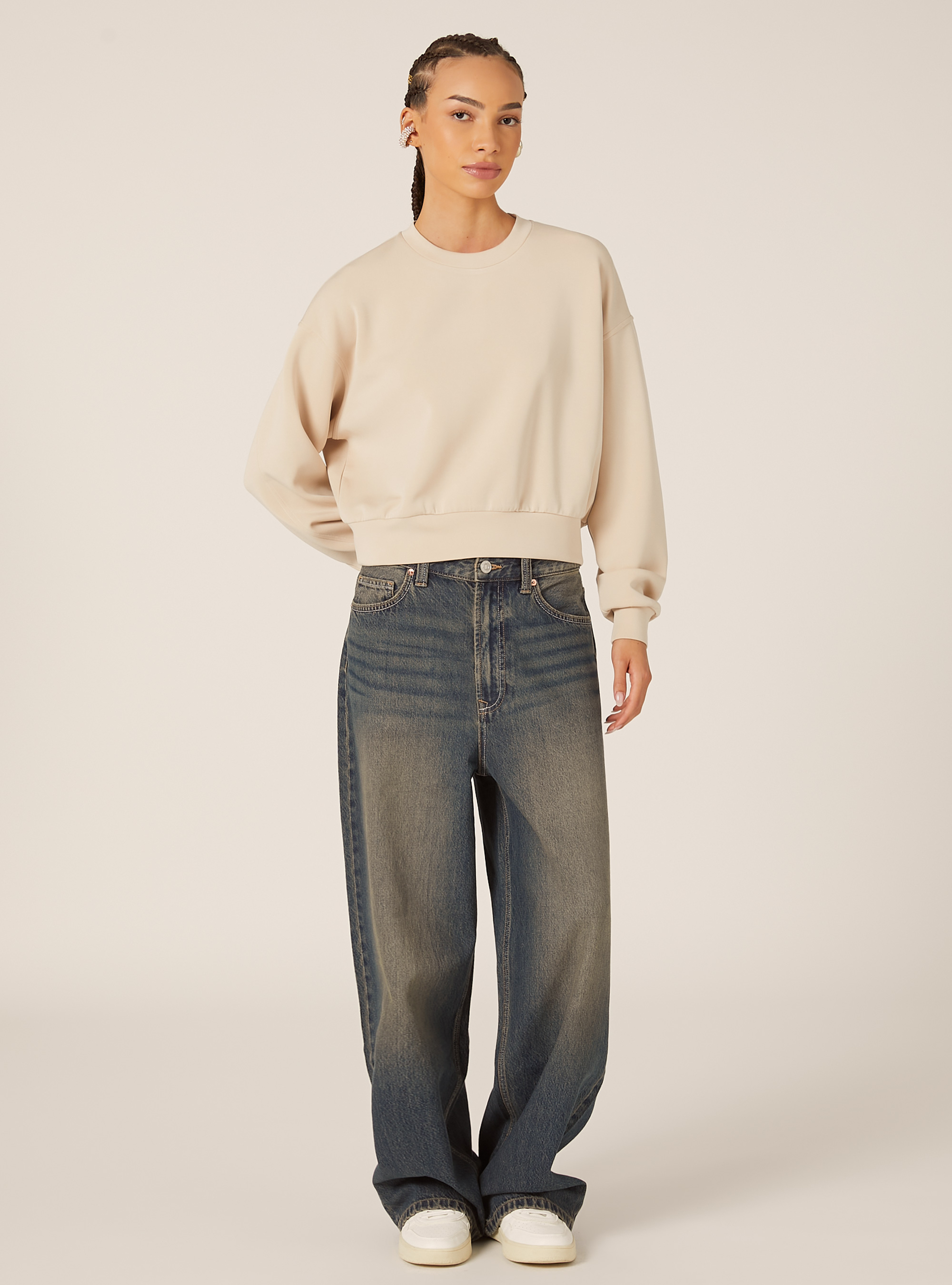 Soft touch sweatshirt, BG3 BEIGE LIGHT