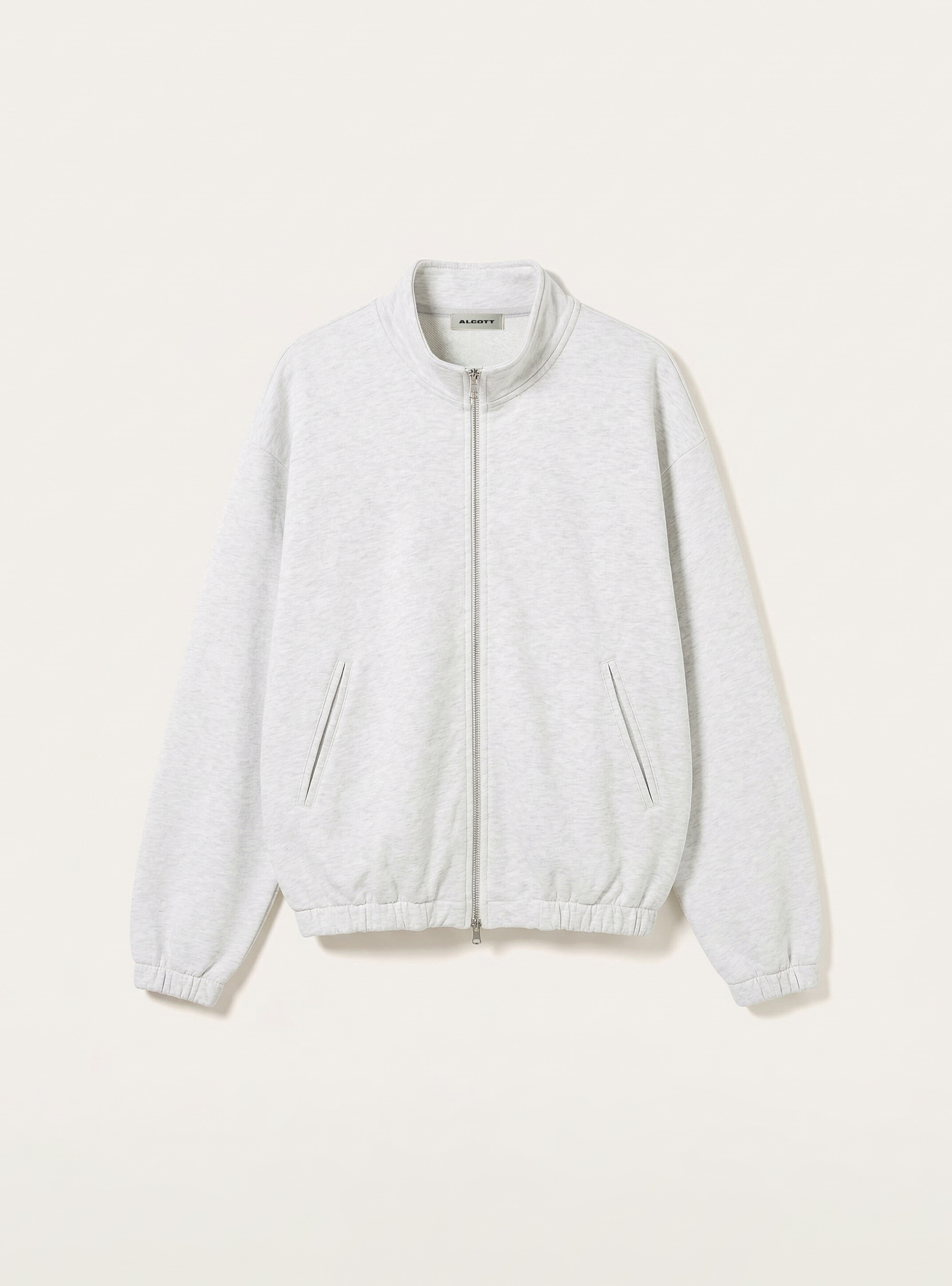 Cardigan in felpa mezzo collo, MGY3 GREY MEL LIGHT