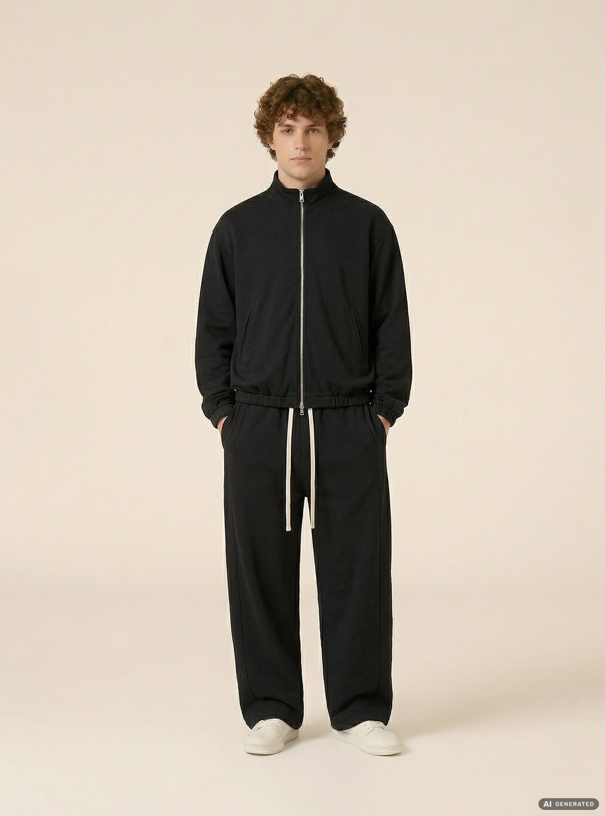 Jogger in felpa baloon fit, BK1 BLACK