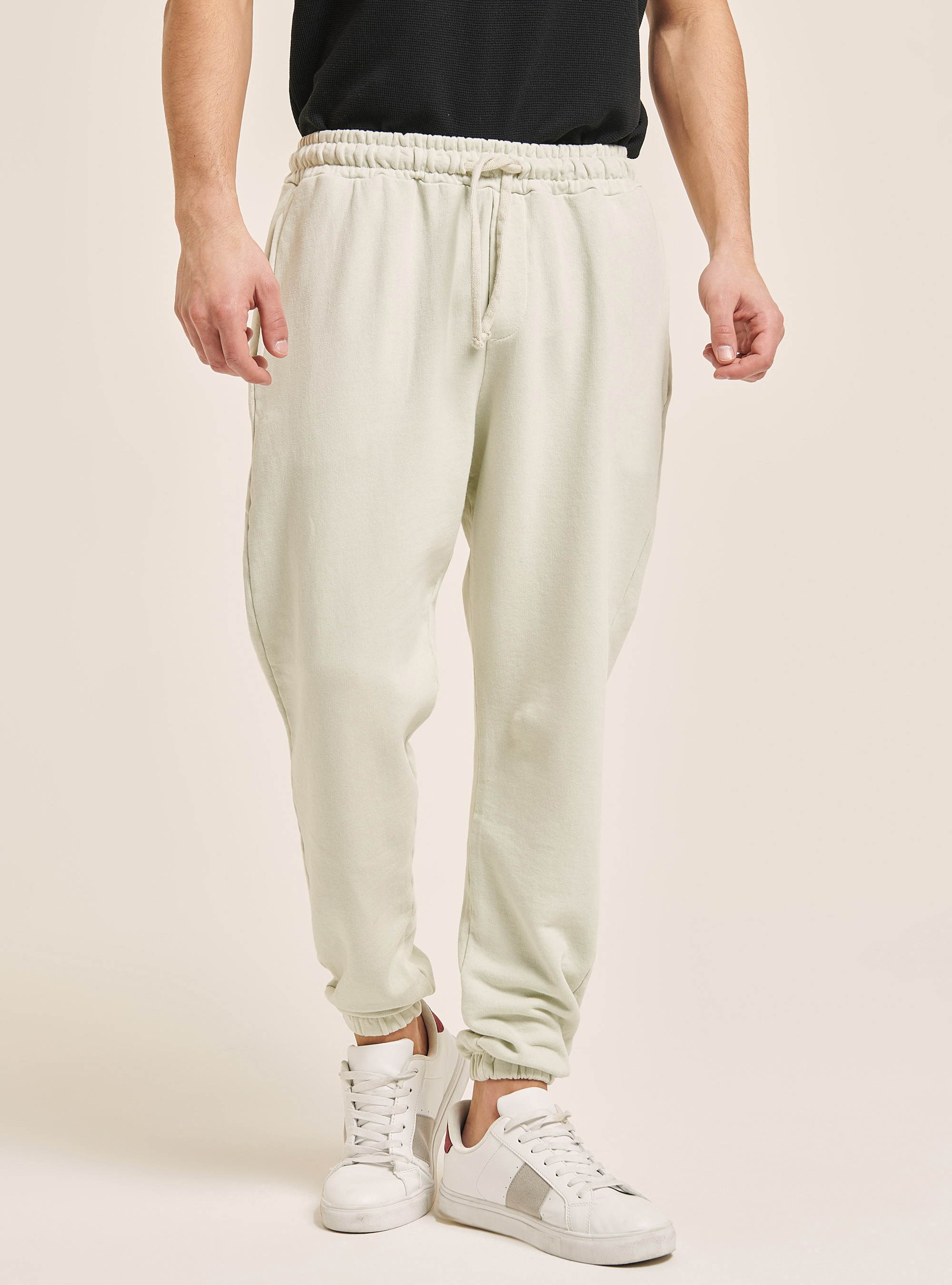 Pantaloni jogger in cotone, C141 CREAM