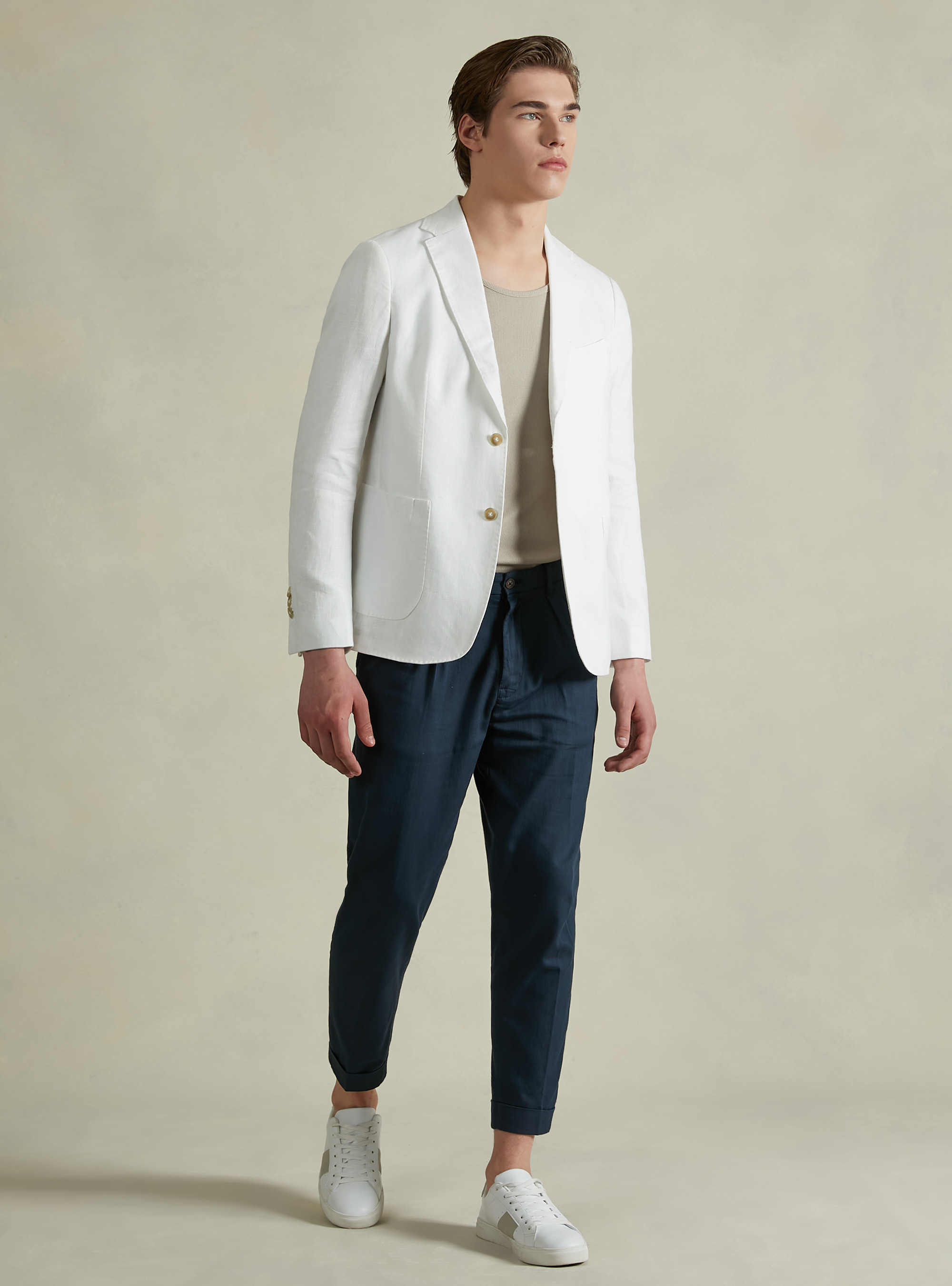 Giacca in puro lino, WH1 OFF WHITE