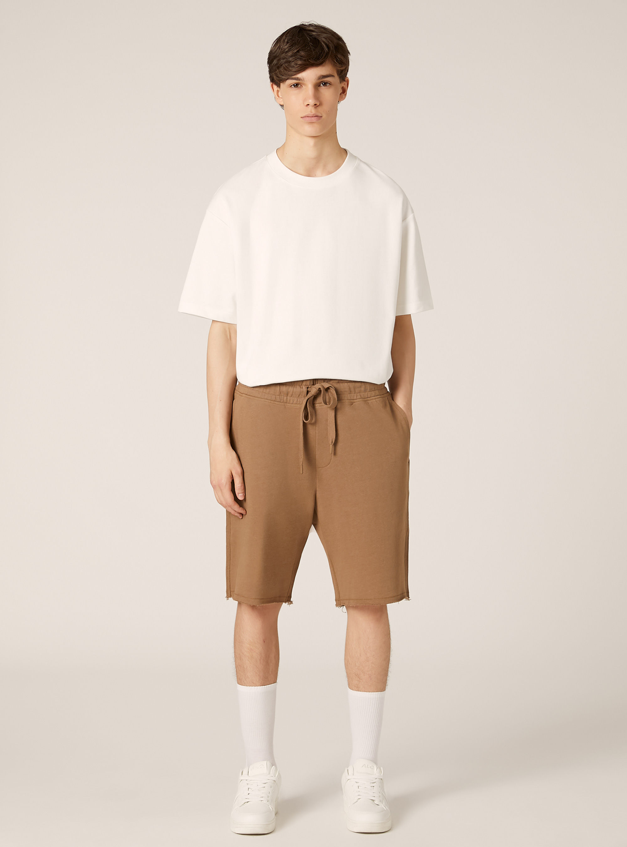 Bermuda jogger de algod&oacute;n, BR2 BROWN MEDIUM