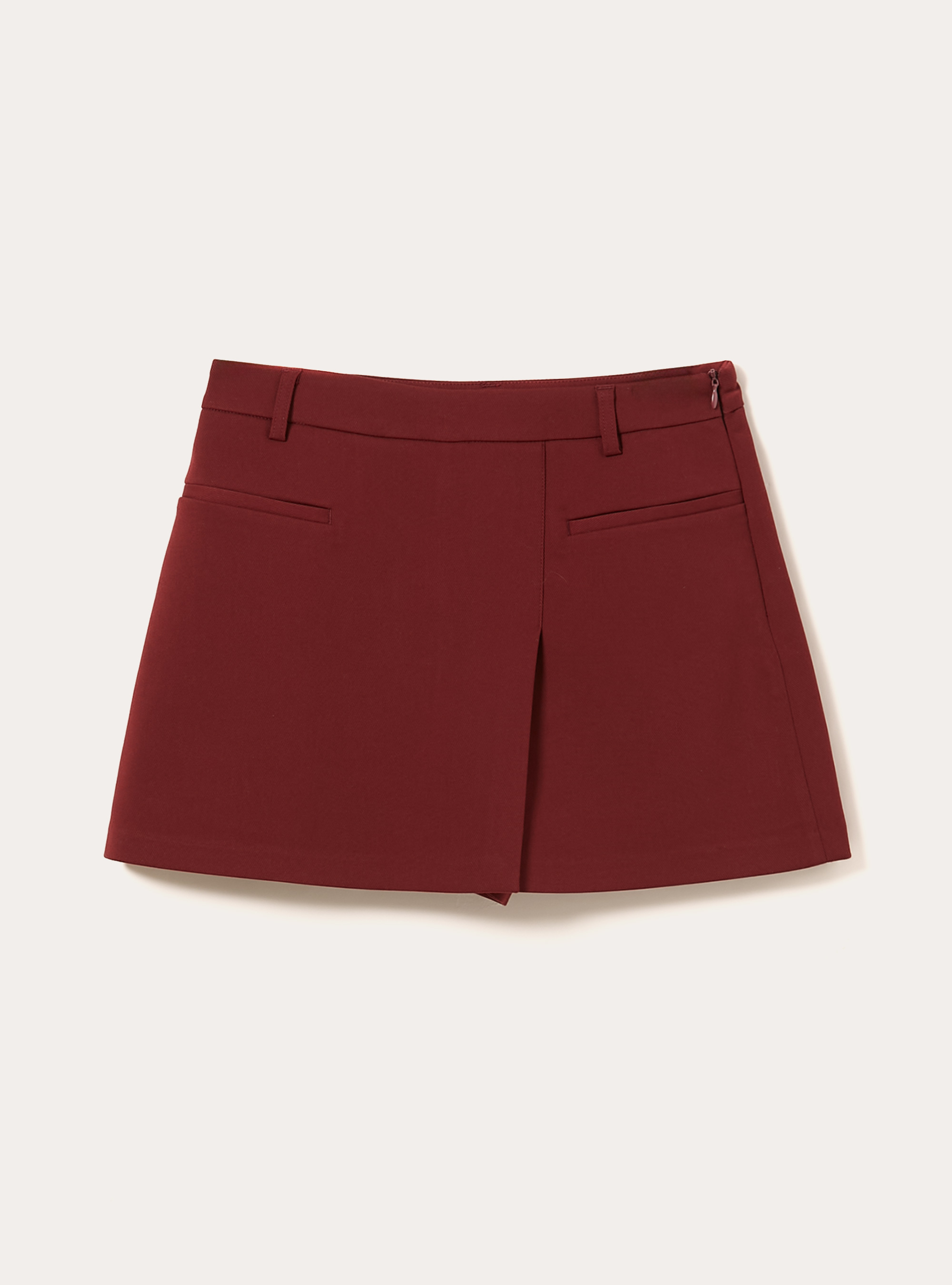 Falda pantalón cruzada lisa, BO2 BORDEAUX MEDIUM