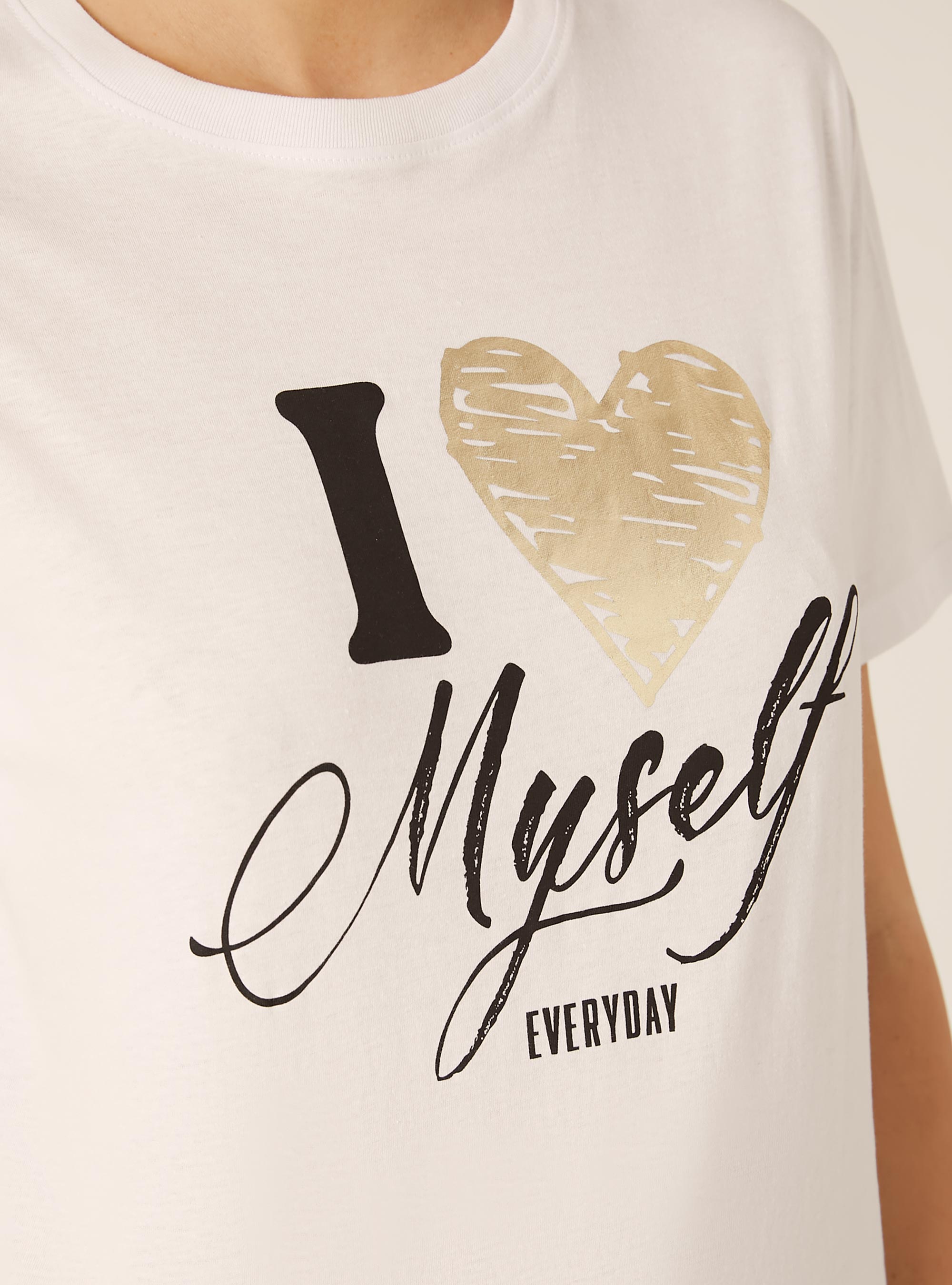 T-shirt avec imprim&eacute; m&eacute;tallis&eacute;, WH3 WHITE