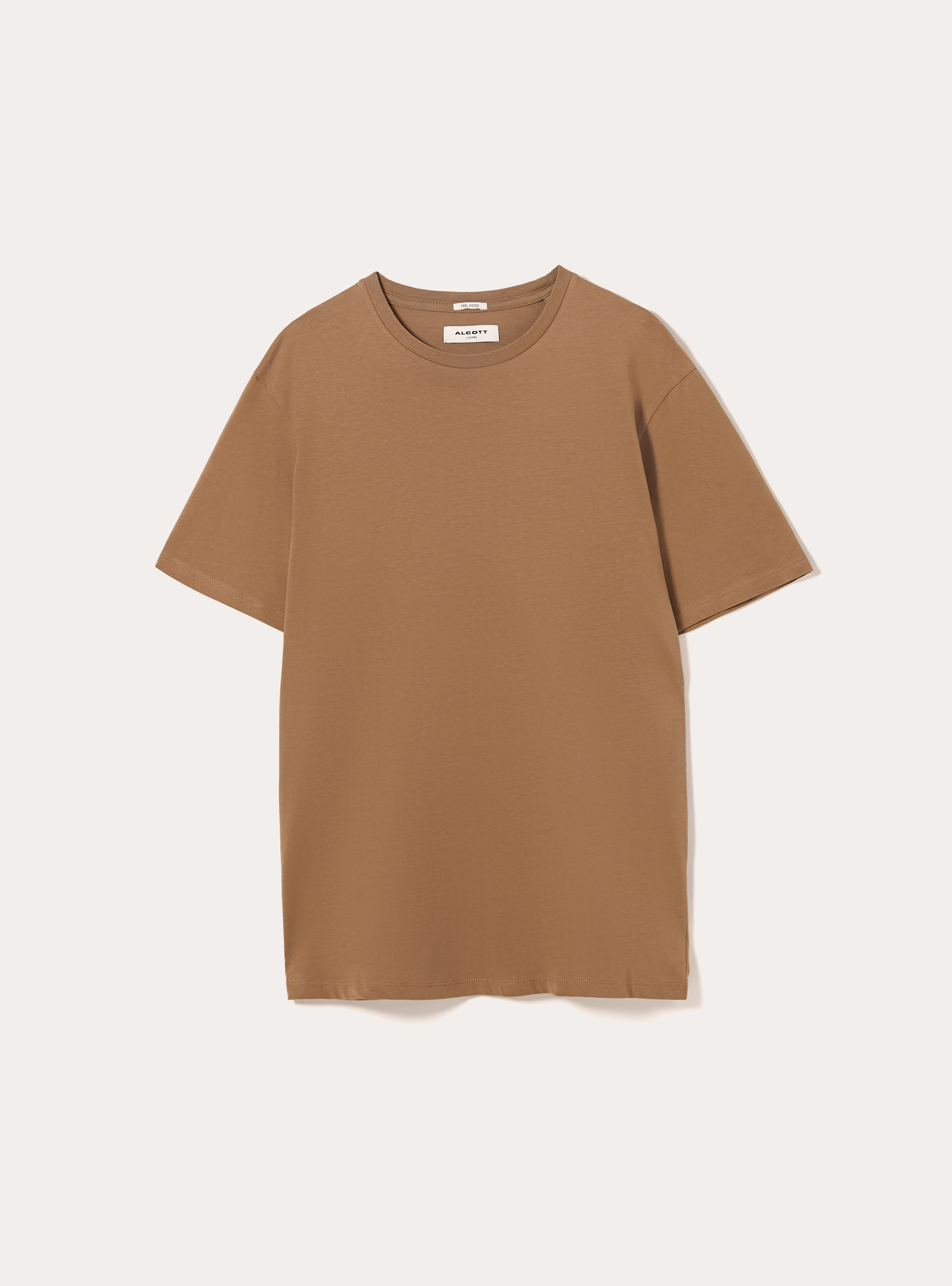 Cotton crew neck t-shirt, BR2 BROWN MEDIUM