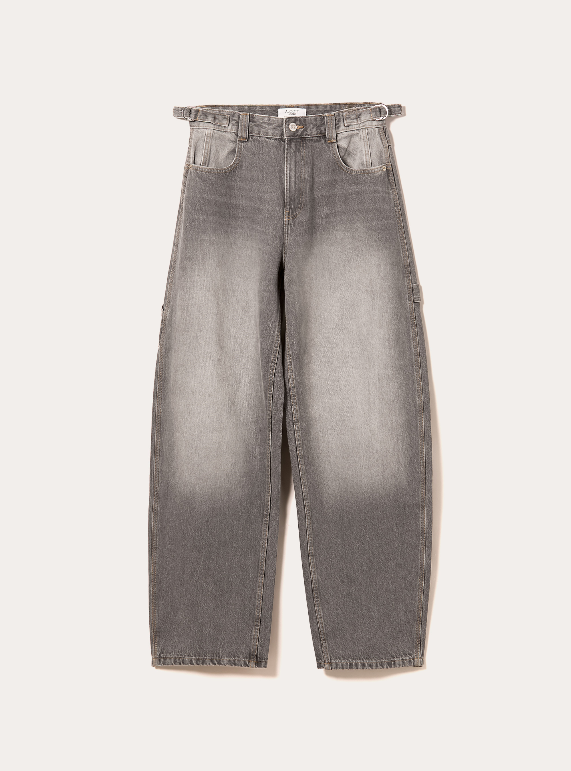 Jeans balloon carpenter con vita regolabile, D00G GREY
