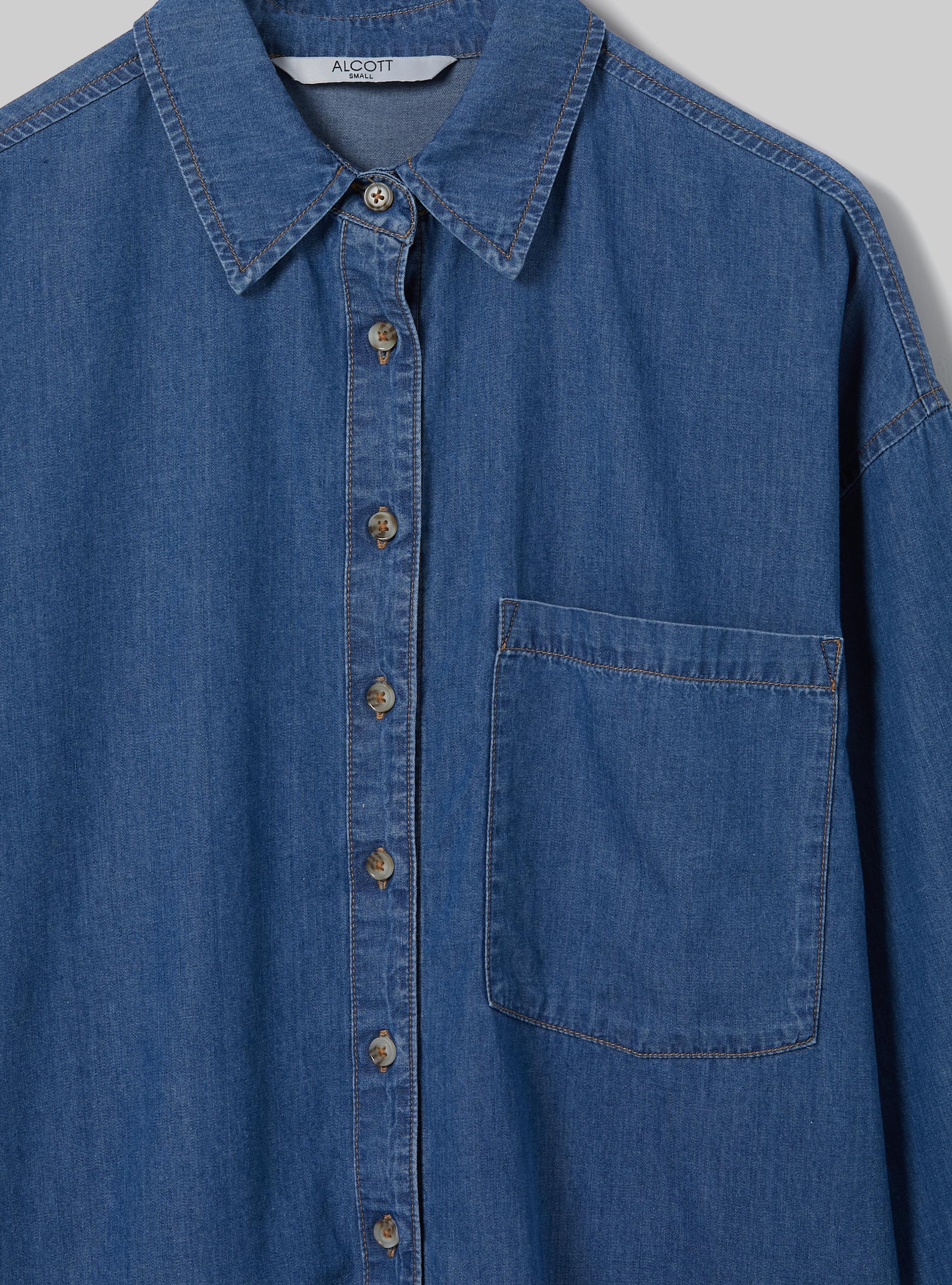 Camicia in denim oversize, D003 MEDIUM BLUE