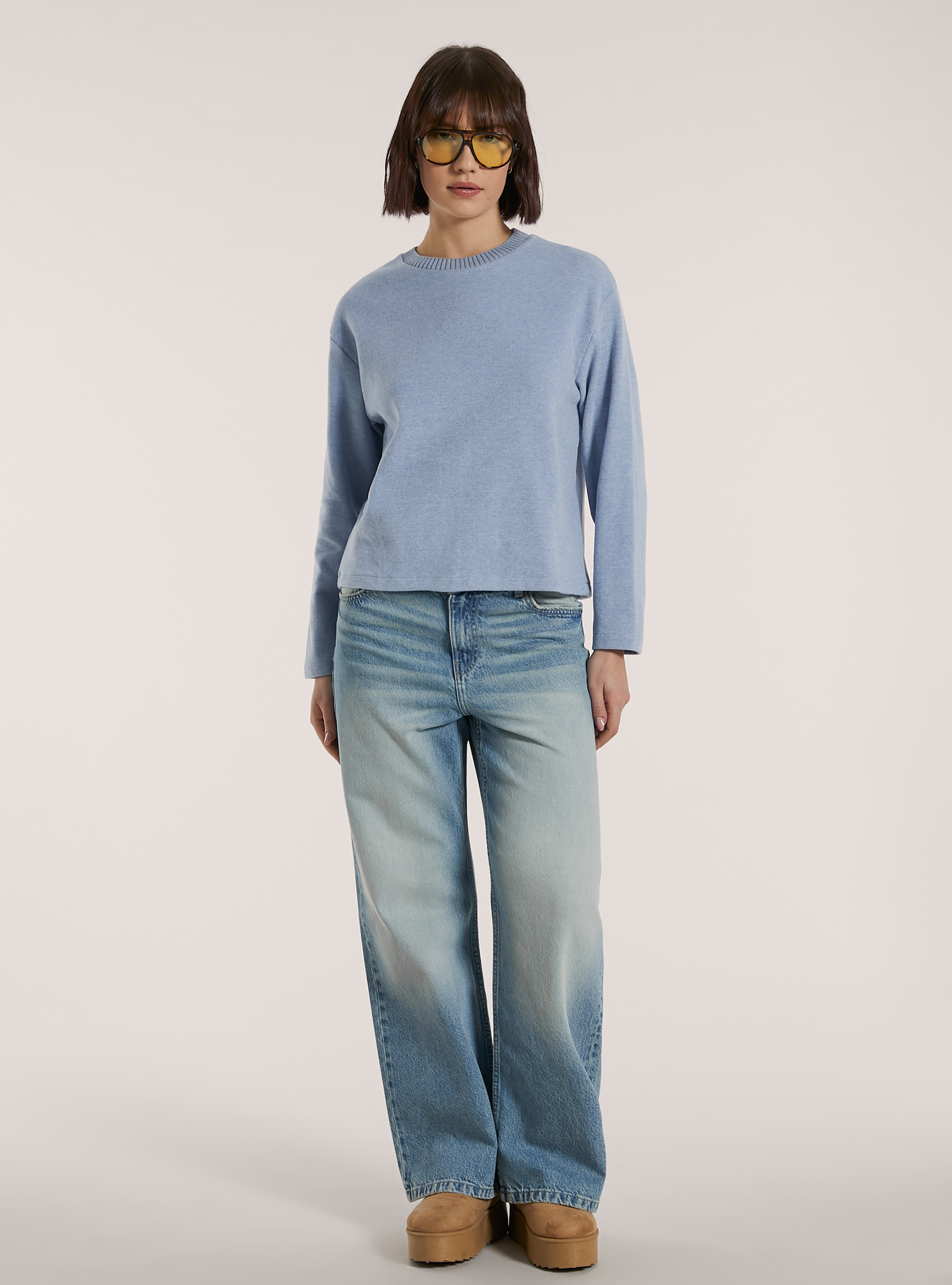 Pullover soft touch, MAZ2 AZURE MEL MEDIUM