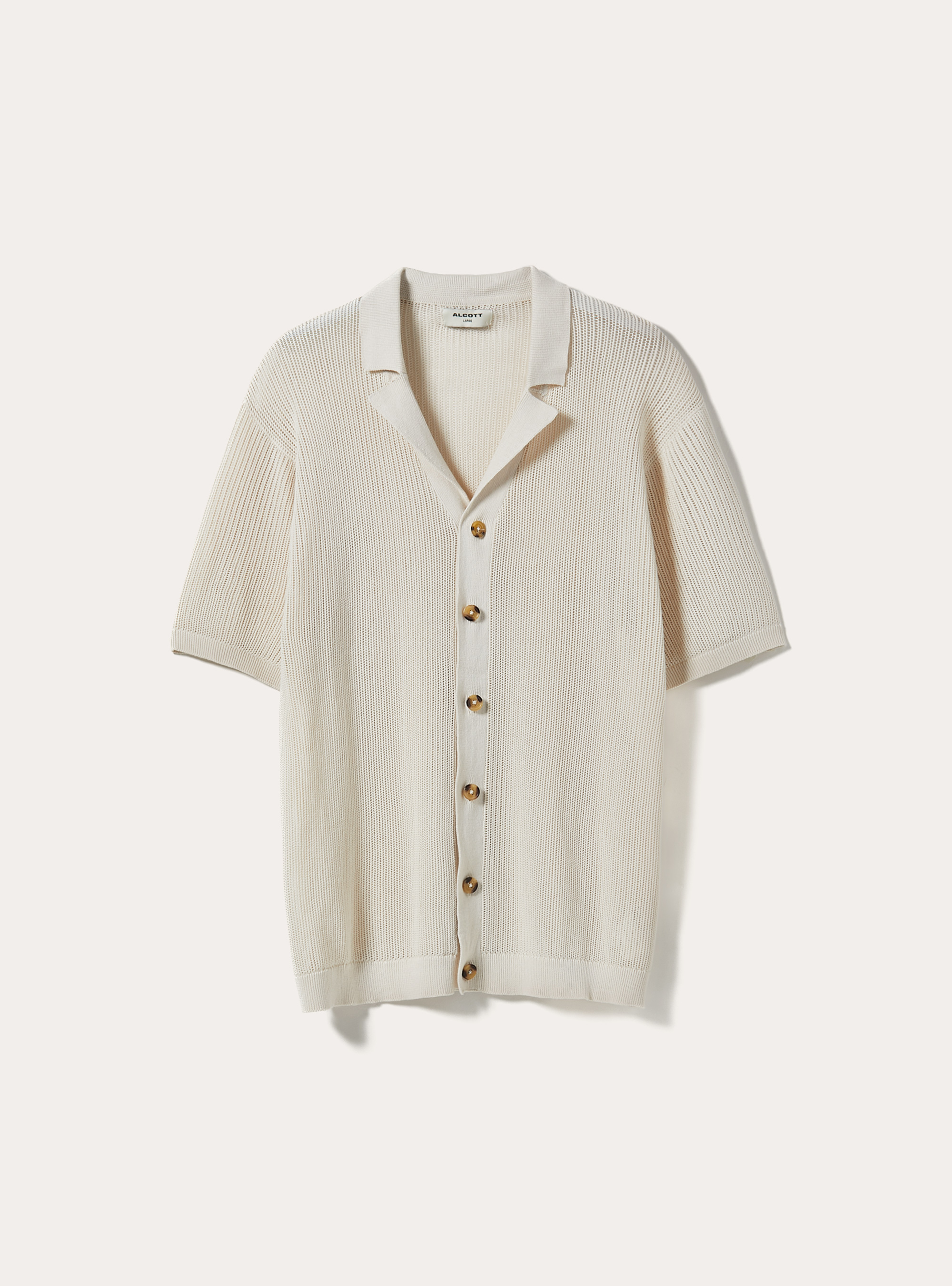 Jersey de punto perforado con cuello de polo, WH2 WHITE