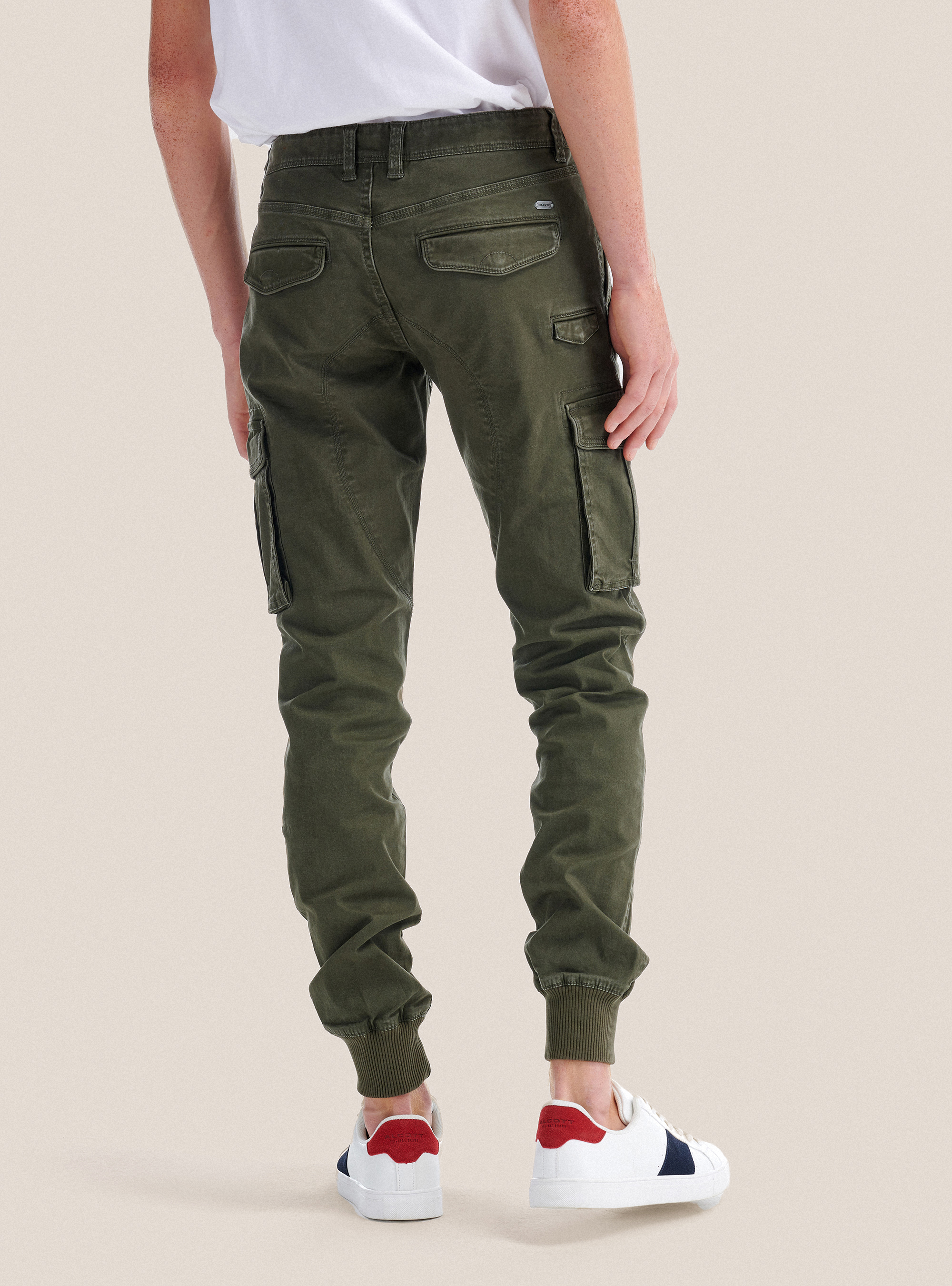 Military trousers with elastic, KAKI
