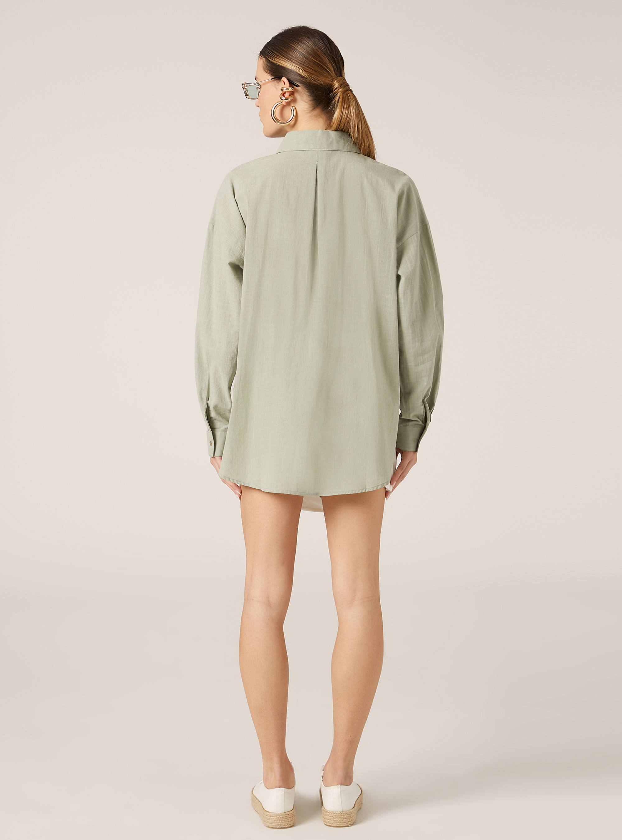 Camisa oversize con bolsillo, SG3 SAGE LIGHT