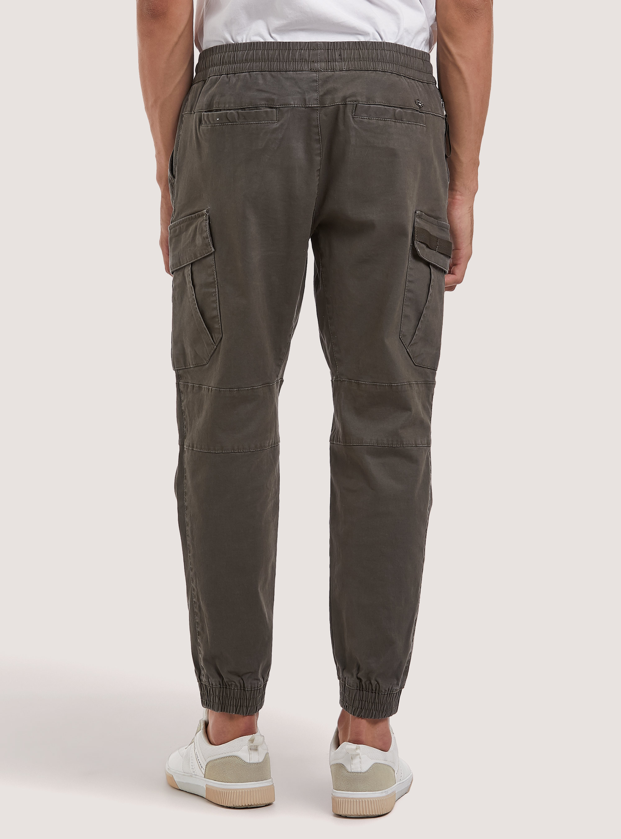 Pantaloni jogger con tasconi in twill stretch, KY1 KAKY DARK