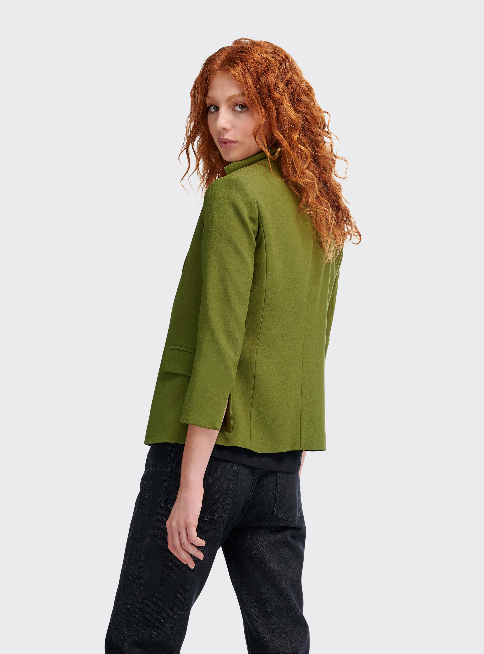 Blazer with a lapel collar, C0616 KAKY