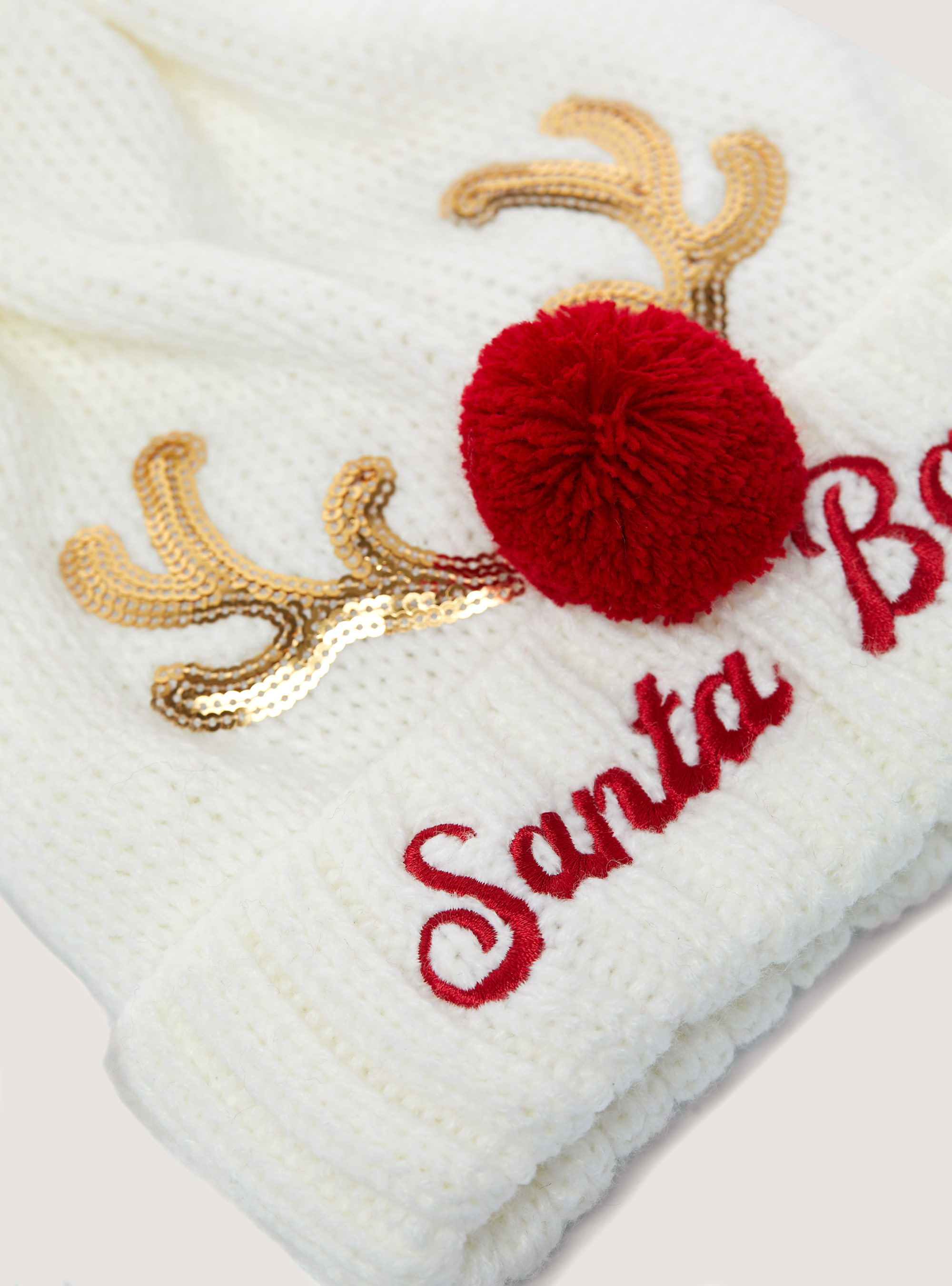 Christmas Collection hat with pom-pom, WH2 WHITE