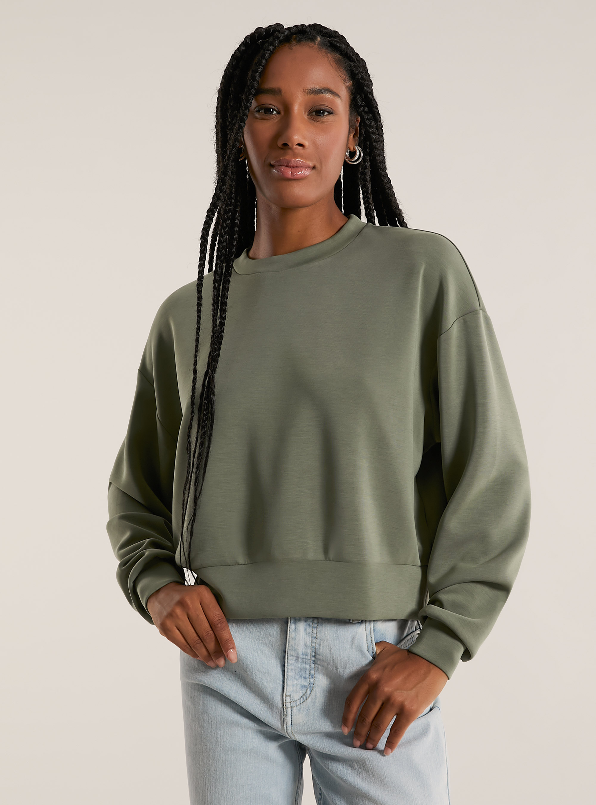 Cropped sweatshirt in soft scuba Alcott Women s Sweatshirts