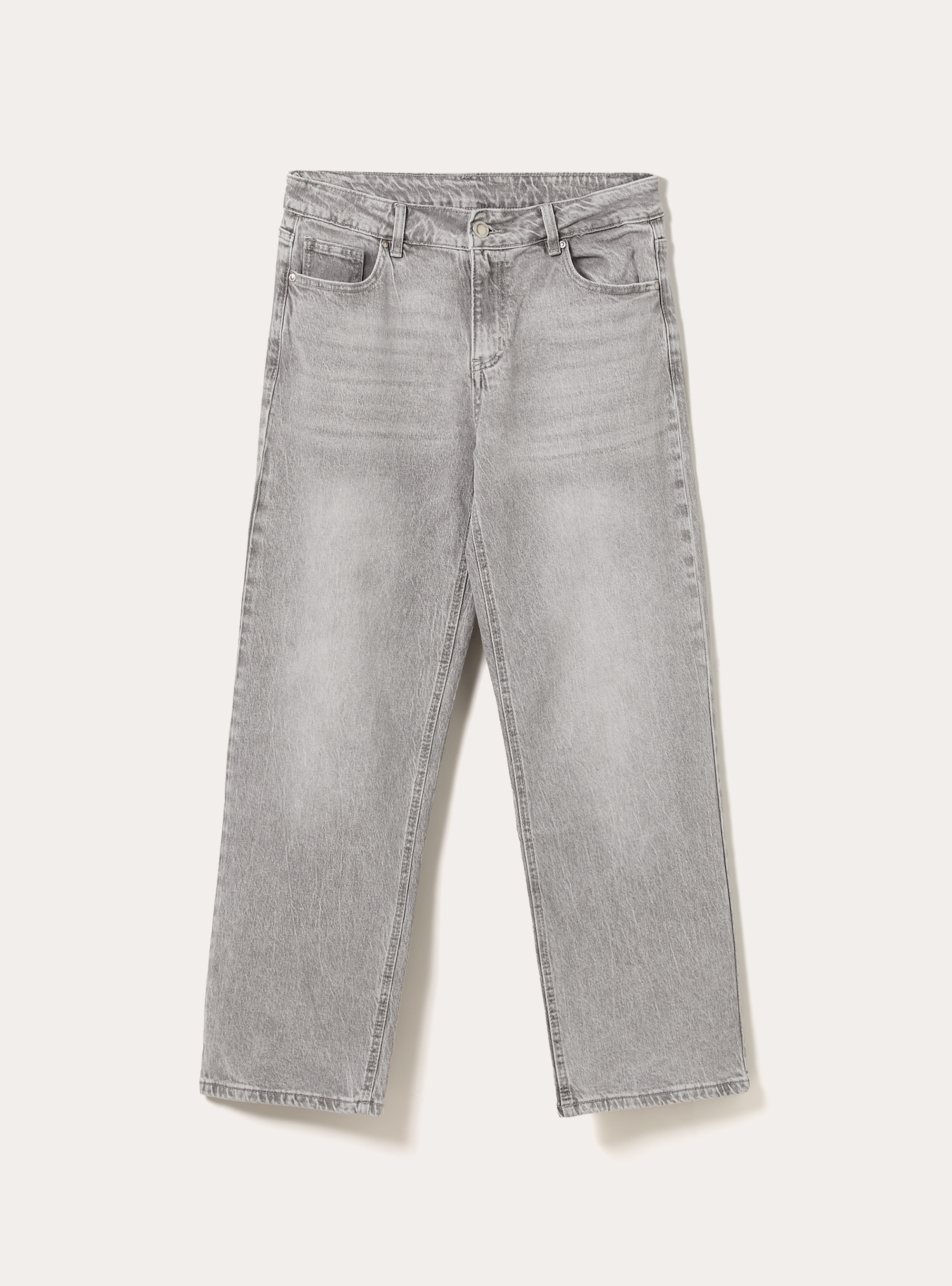 Jeans mit geradem Schnitt und Schleifen, D00G GREY