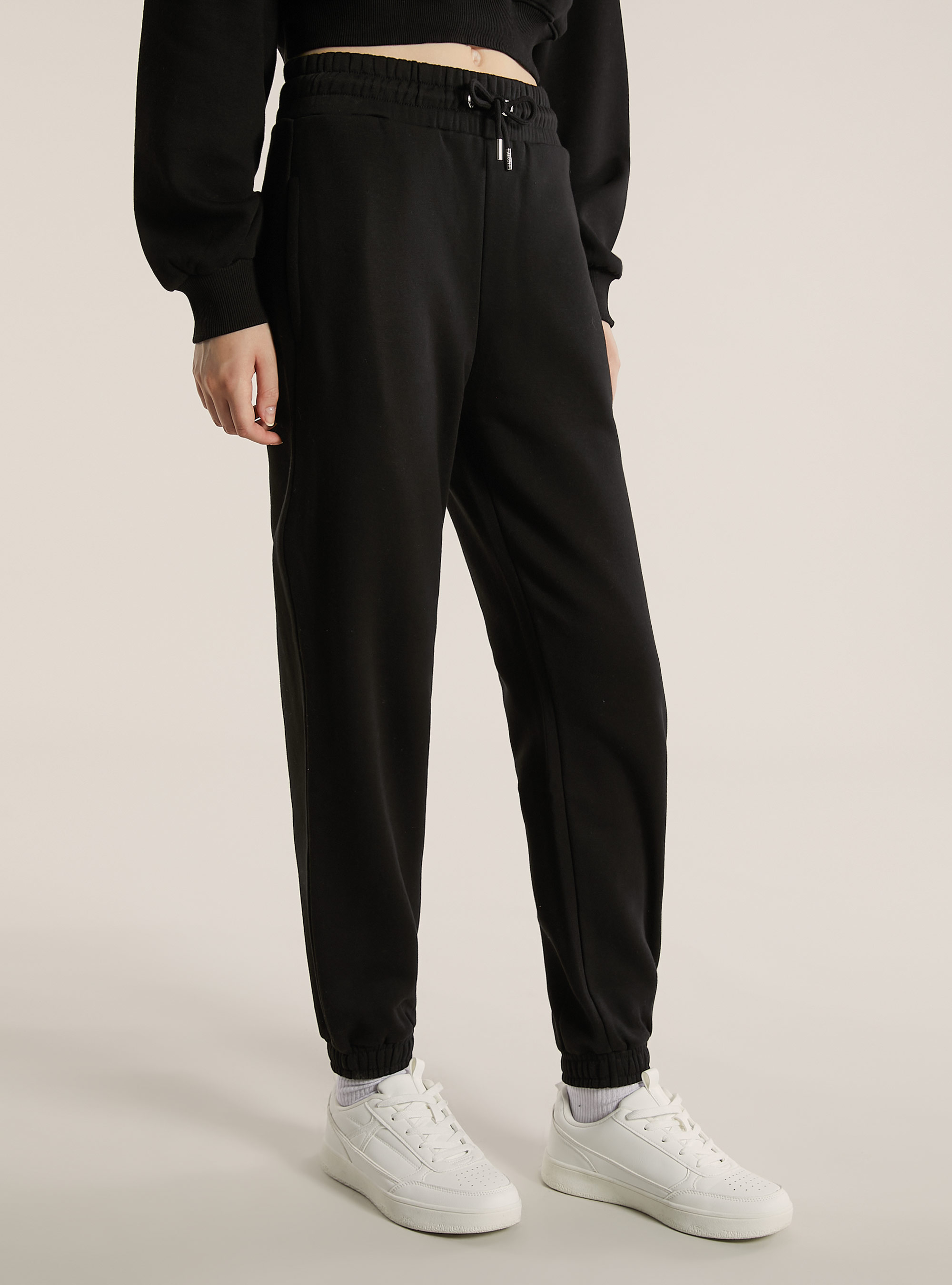 Pantalón jogger de felpa, BK1 BLACK