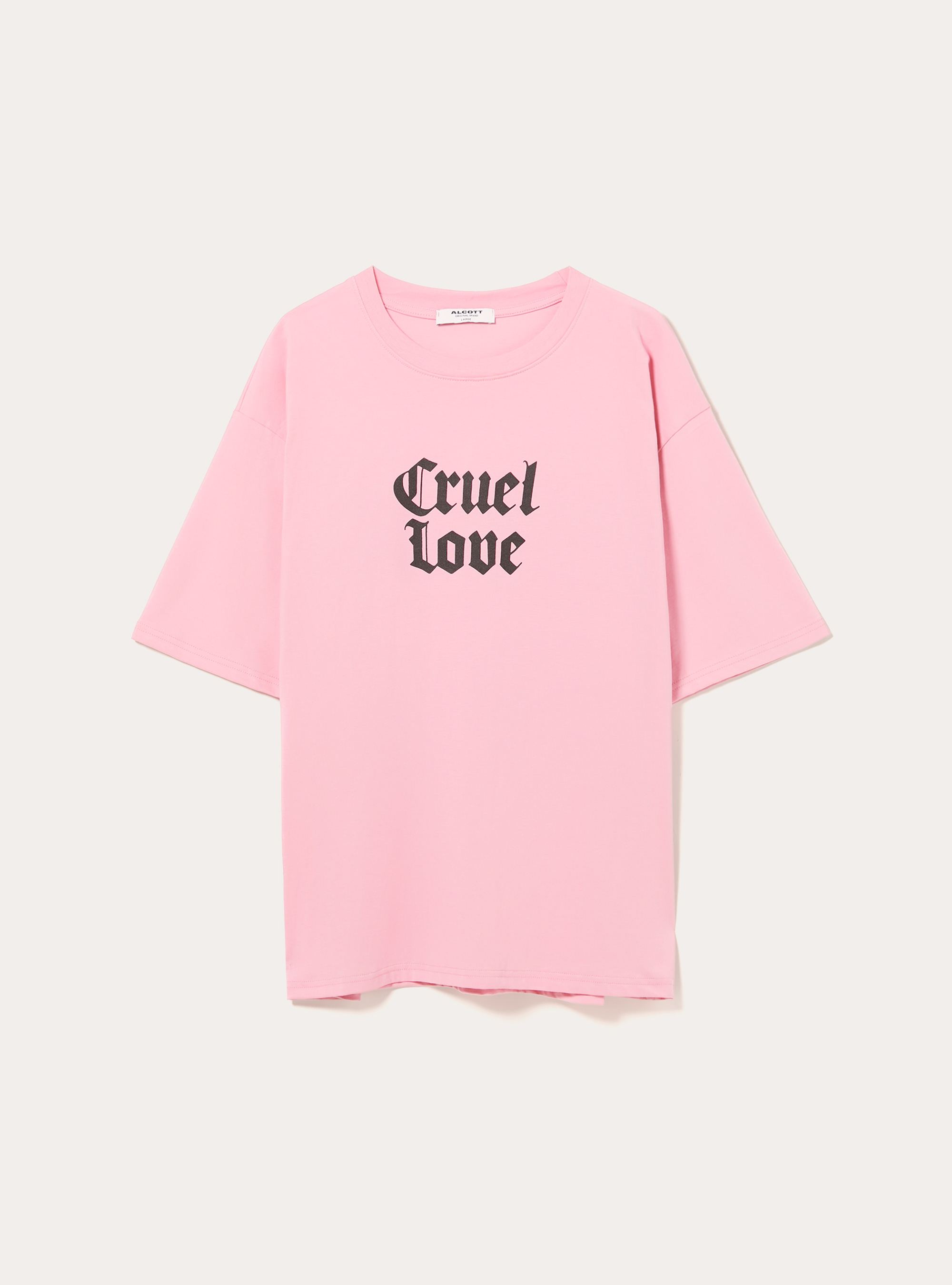 Camiseta boxy fit con estampado, PK2 PINK MEDIUM