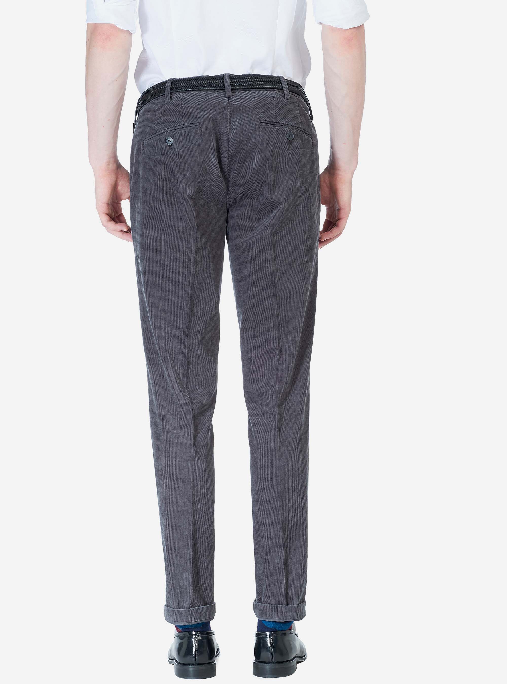 Pantaloni chino in velluto, GRIGIO