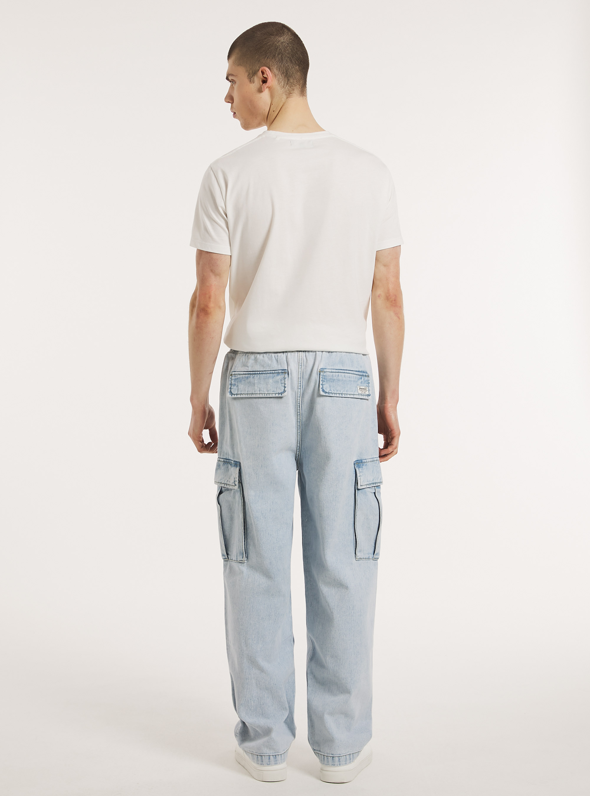 Cargo-Jogger aus Baggy Fit Denim, D006 AZURE