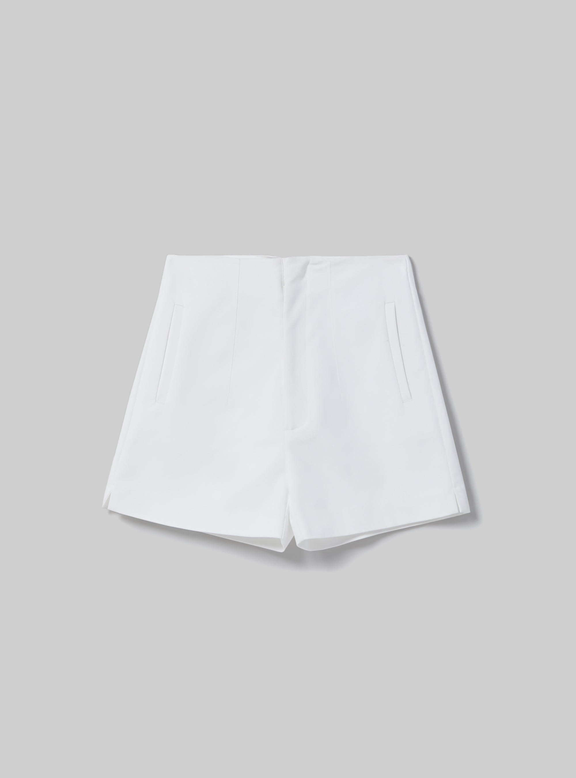 Shorts with double pleats, WH1 OFF WHITE