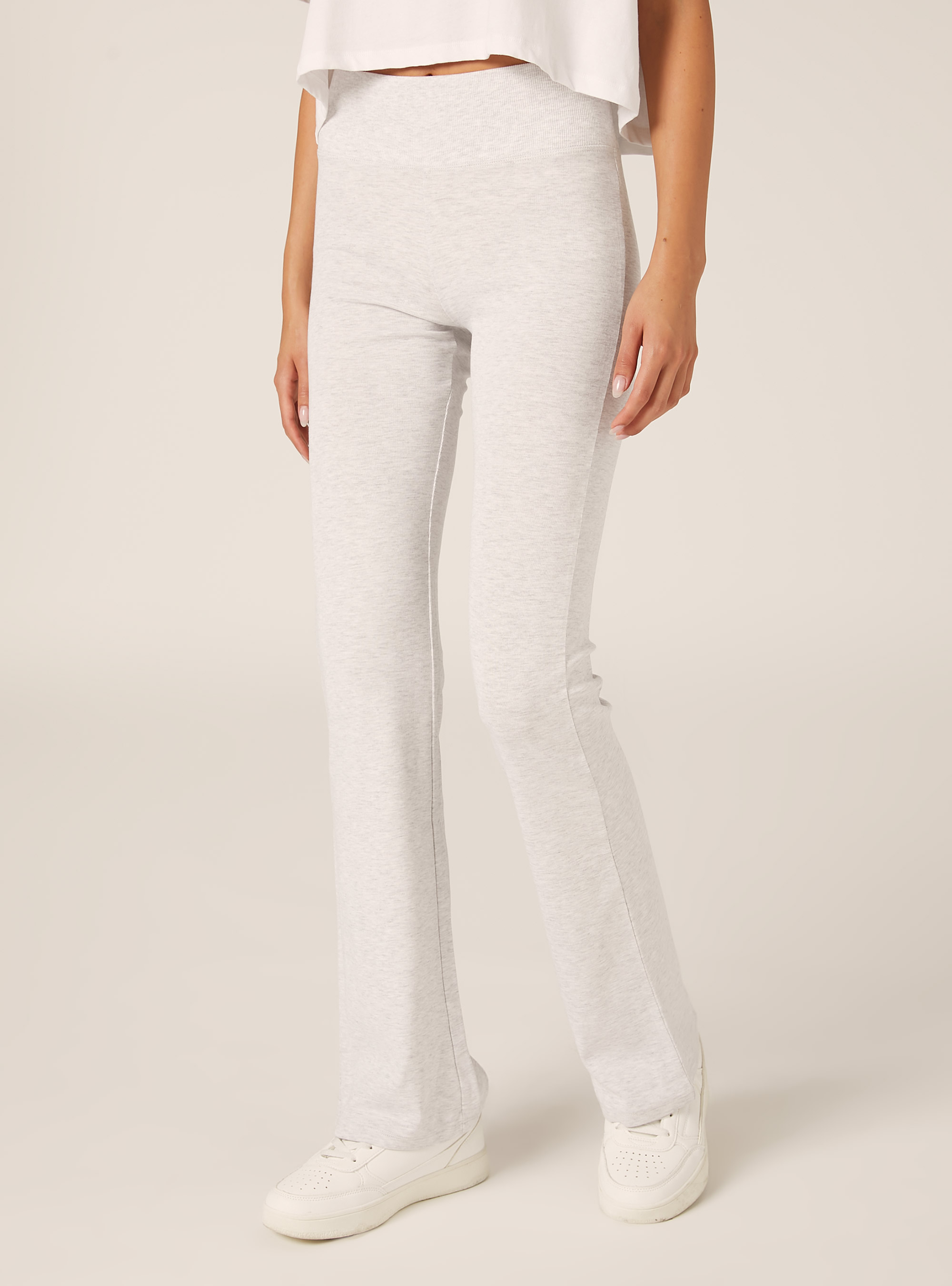 Flared leggings, MGY3 GREY MEL LIGHT