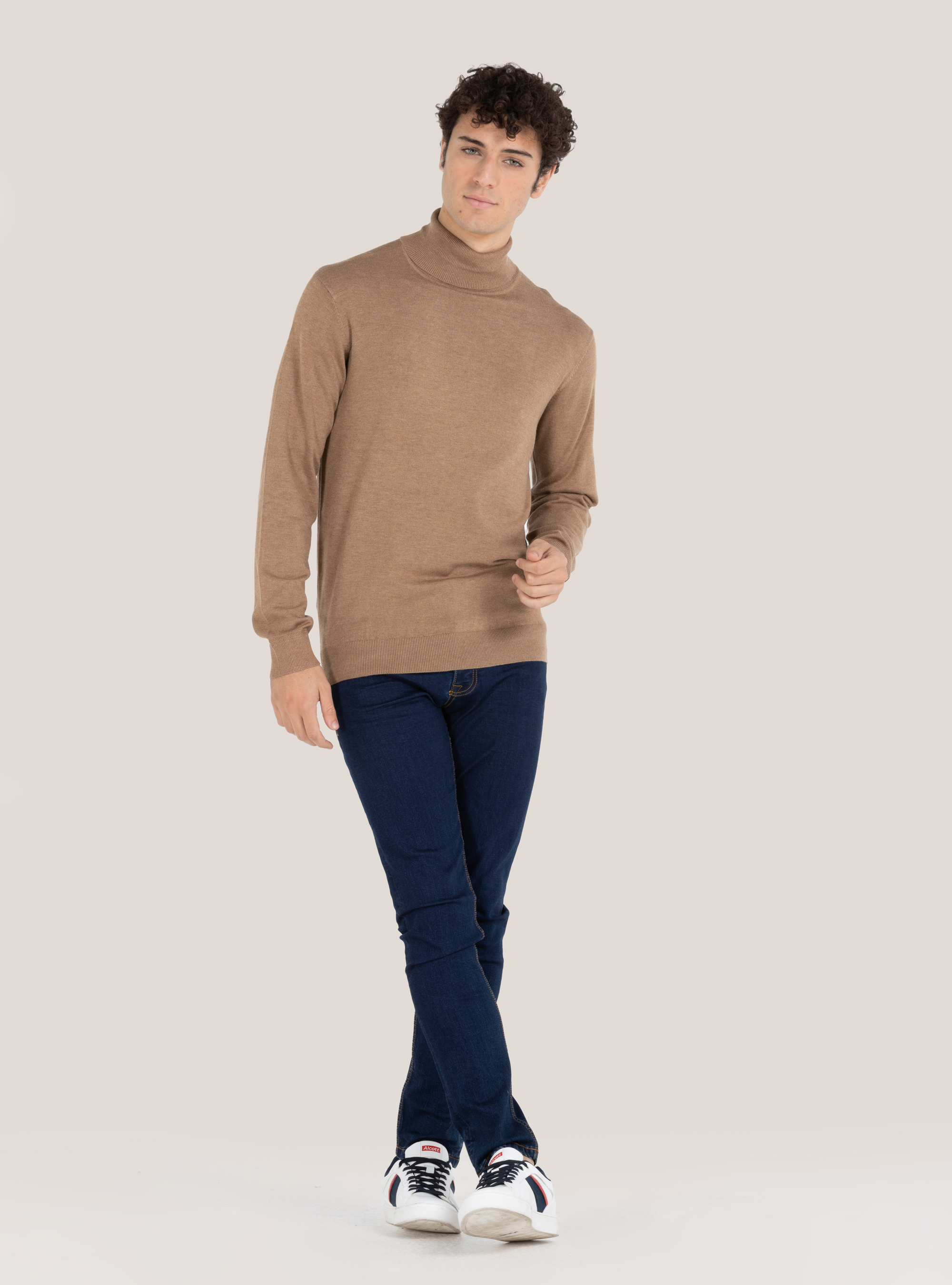 Basic turtleneck pullover, BEIGE