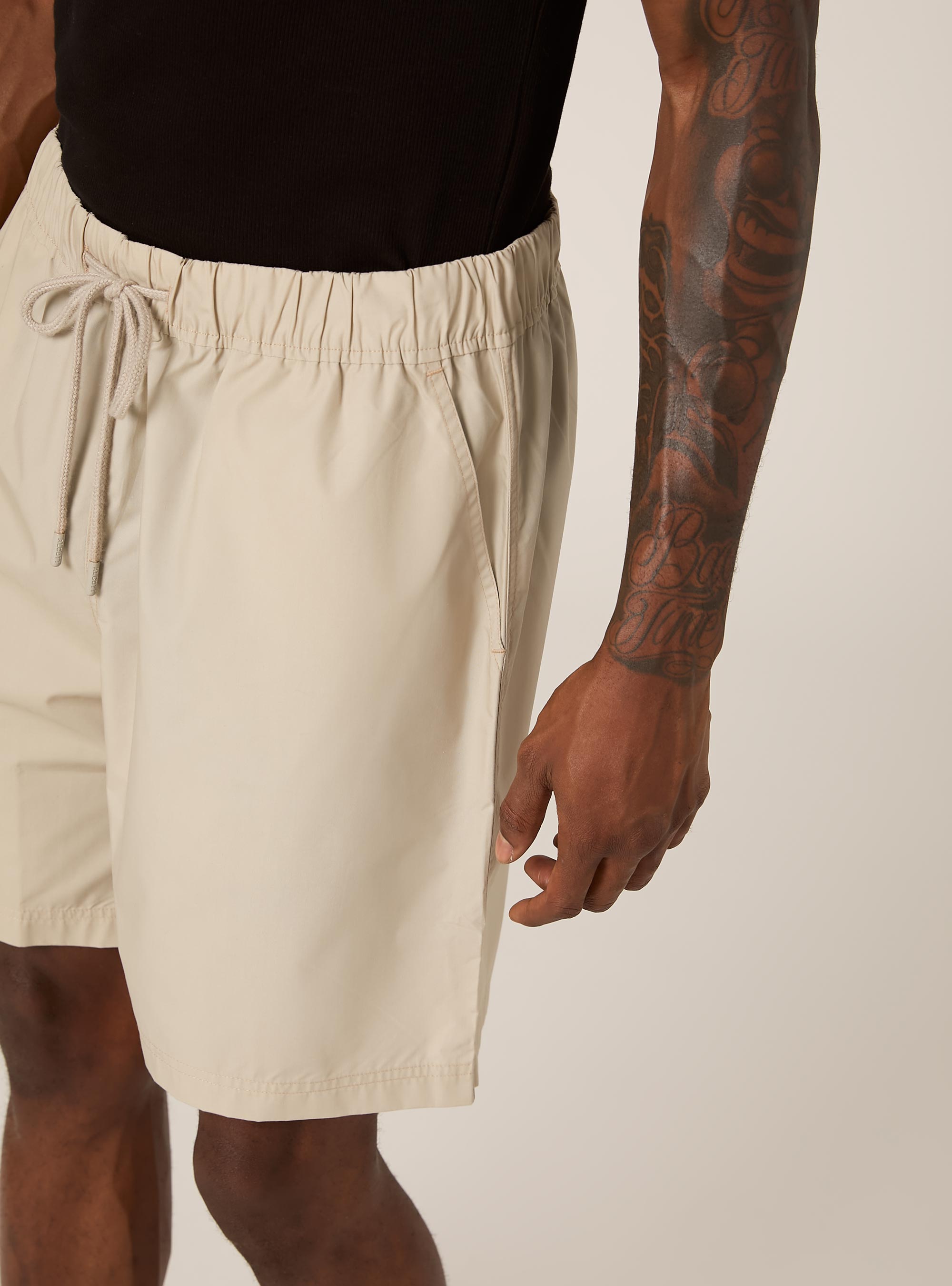 Boxy Fit Poplin Bermuda Shorts, BG2 BEIGE MEDIUM