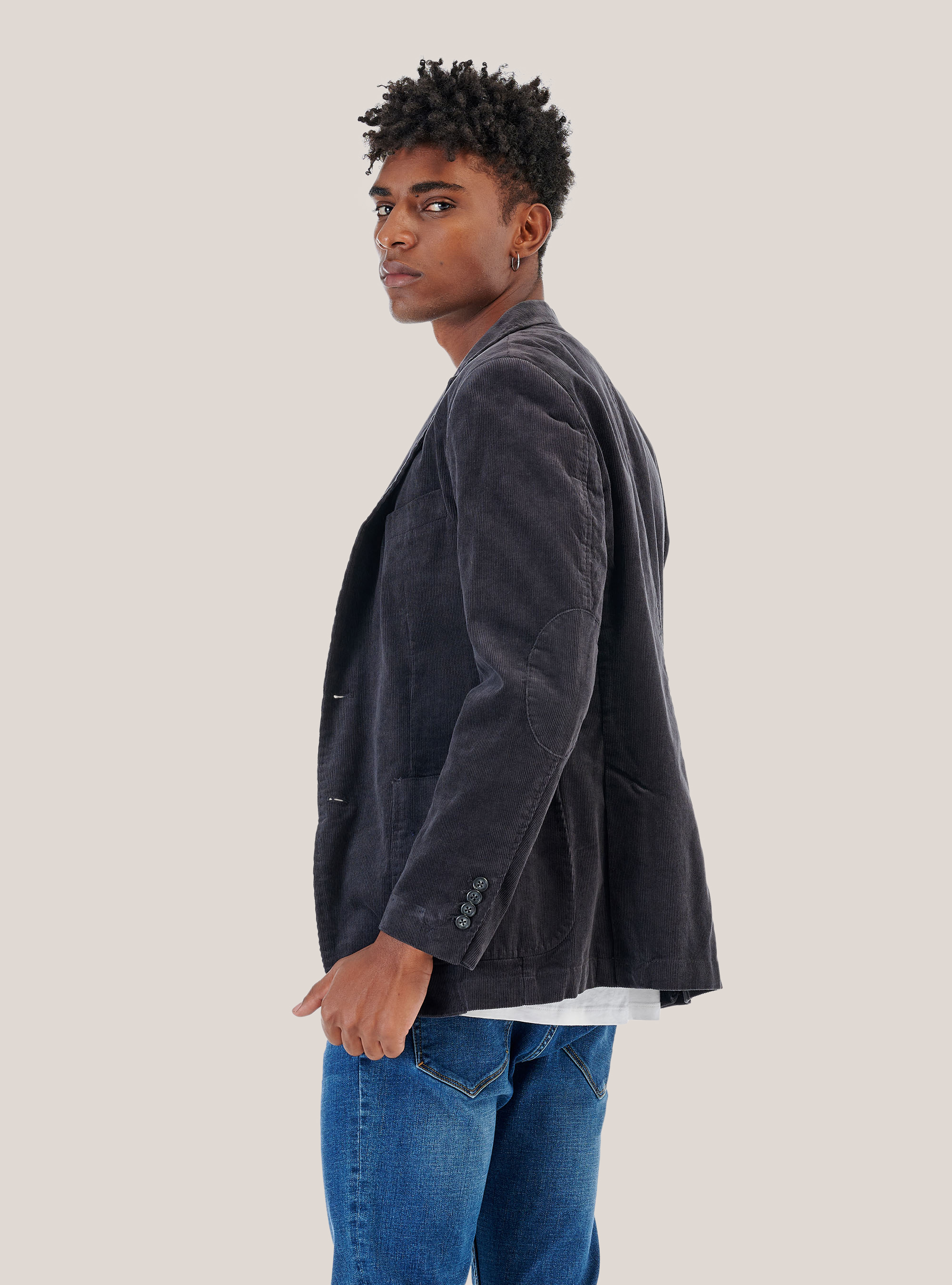 Giacca in velluto, GRIGIO