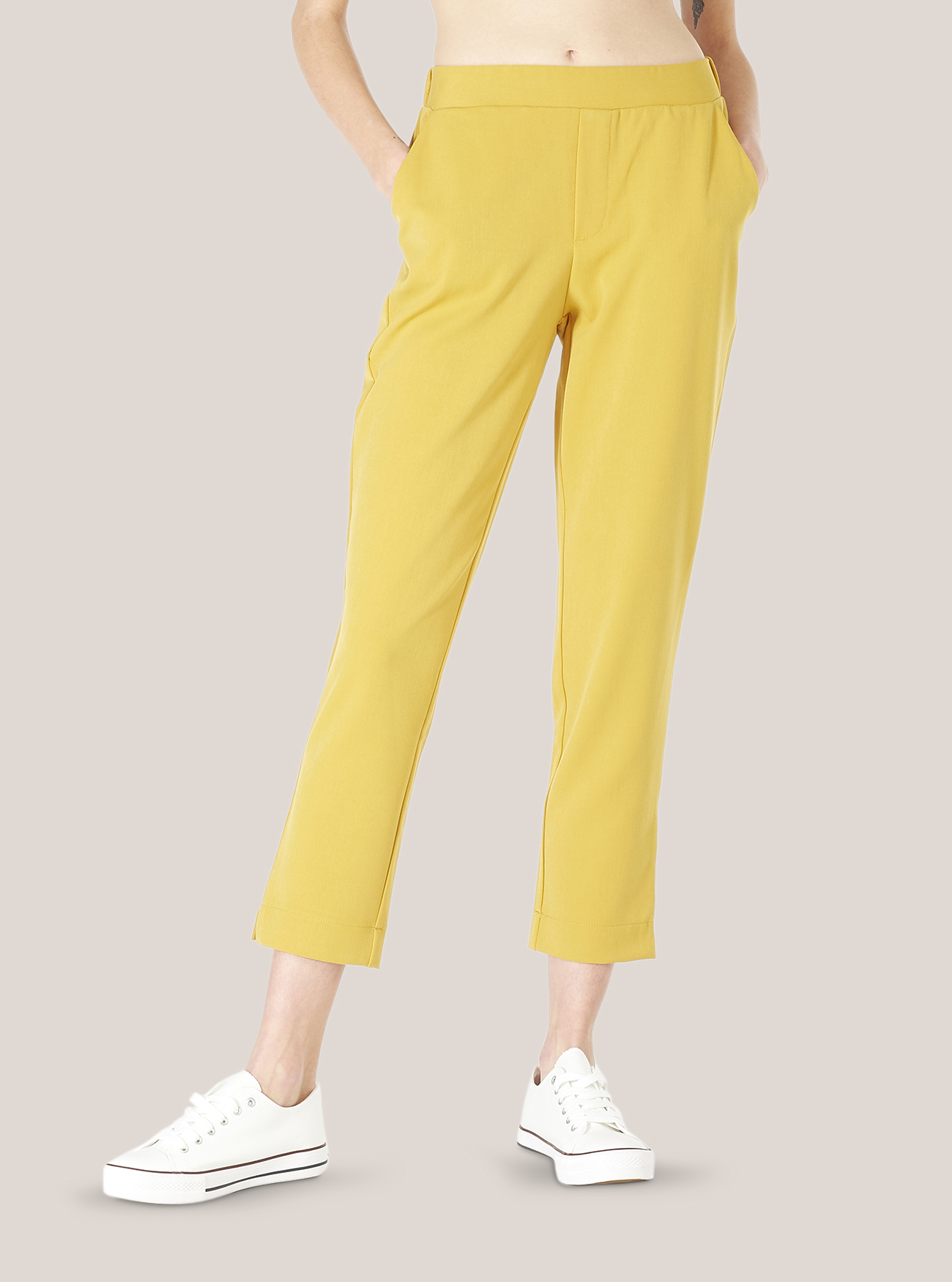 Pantalone tinta unita, C7716 SENAPE