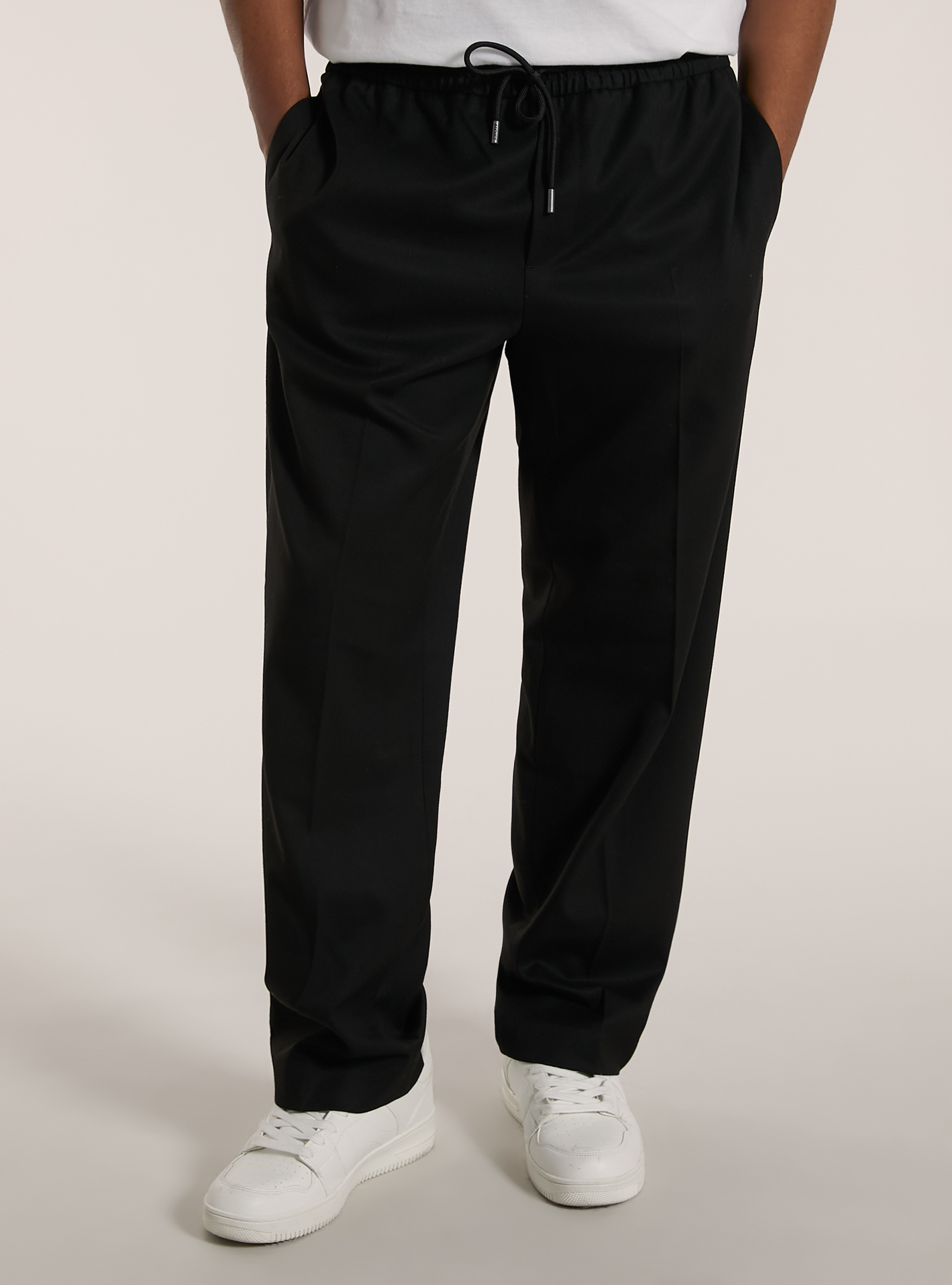 Twill jogger trousers, BK1 BLACK