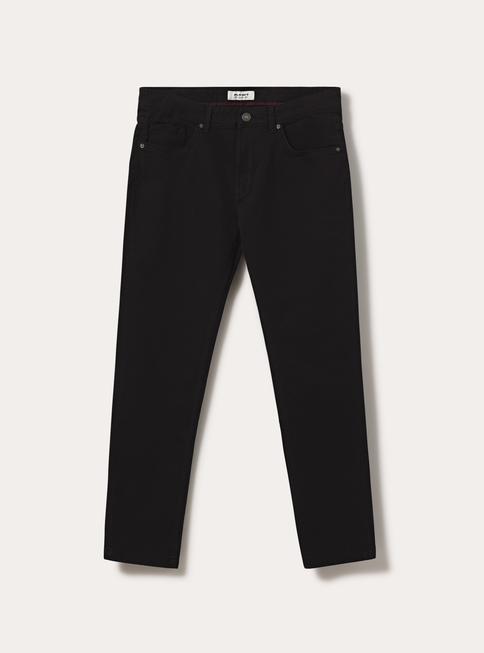 Pantaloni 5 tasche in twill, BK1 BLACK
