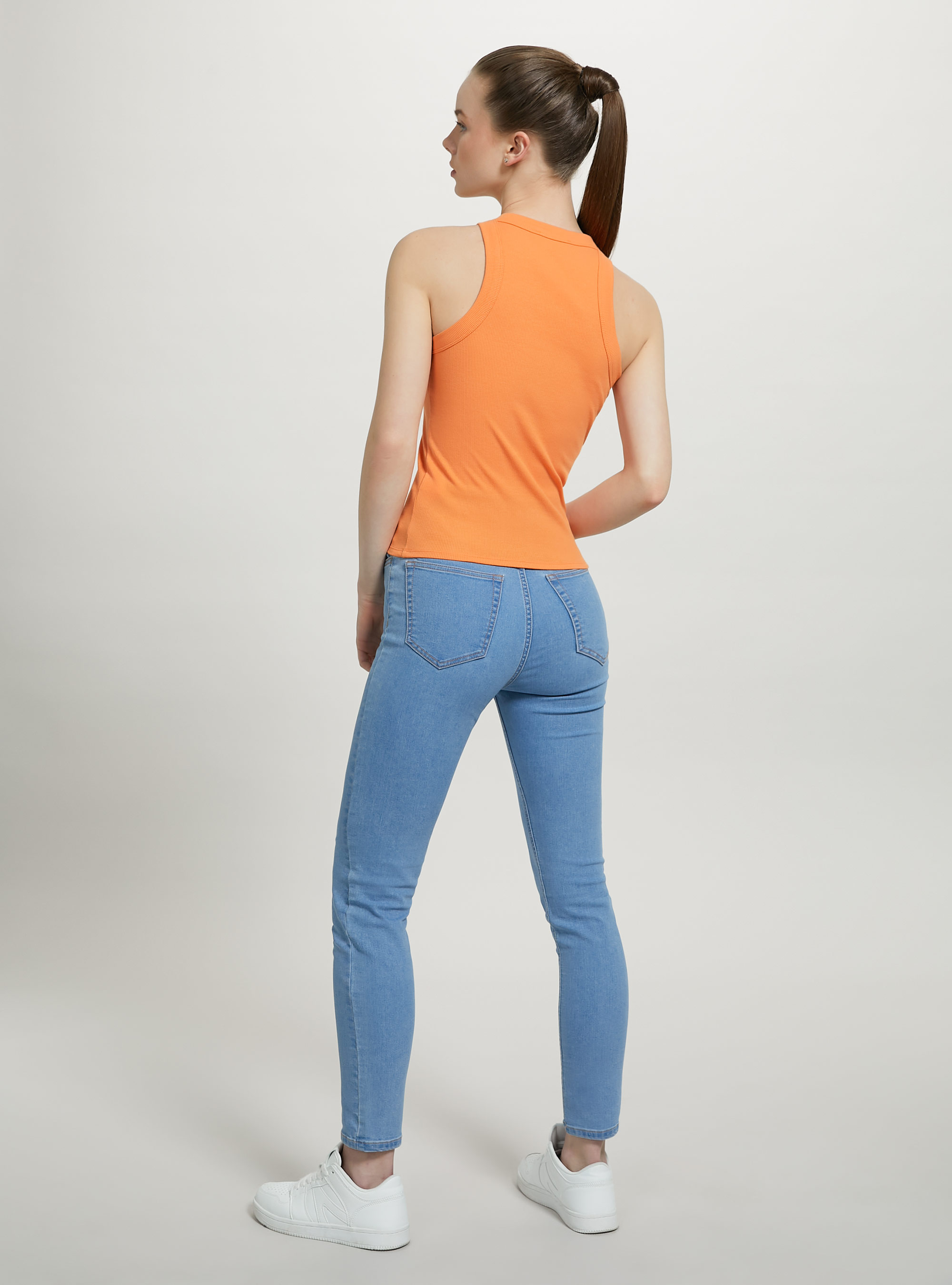 Ribbed cotton tank top, OR3 ORANGE LIGHT