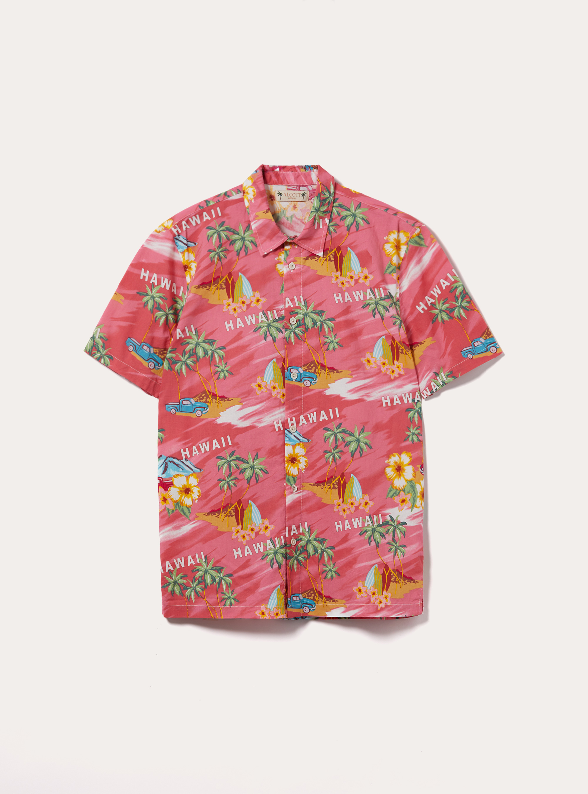 Chemise imprim&eacute;e &agrave; manches courtes, PK1 PINK DARK